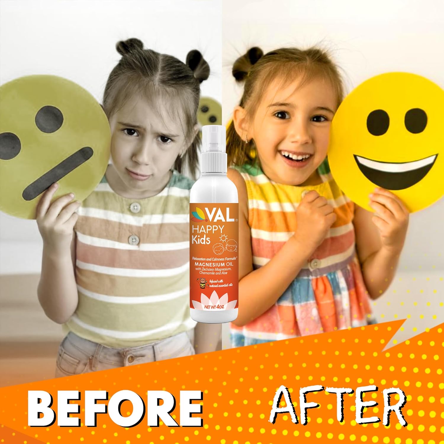 VAL Kids Magnesium Oil Spray – Natural Bedtime Calm & Mood Support | Zechstein Magnesium, Chamomile & Aloe | No Itch | Fast-Absorbing | Made in USA | 4oz - Image 10