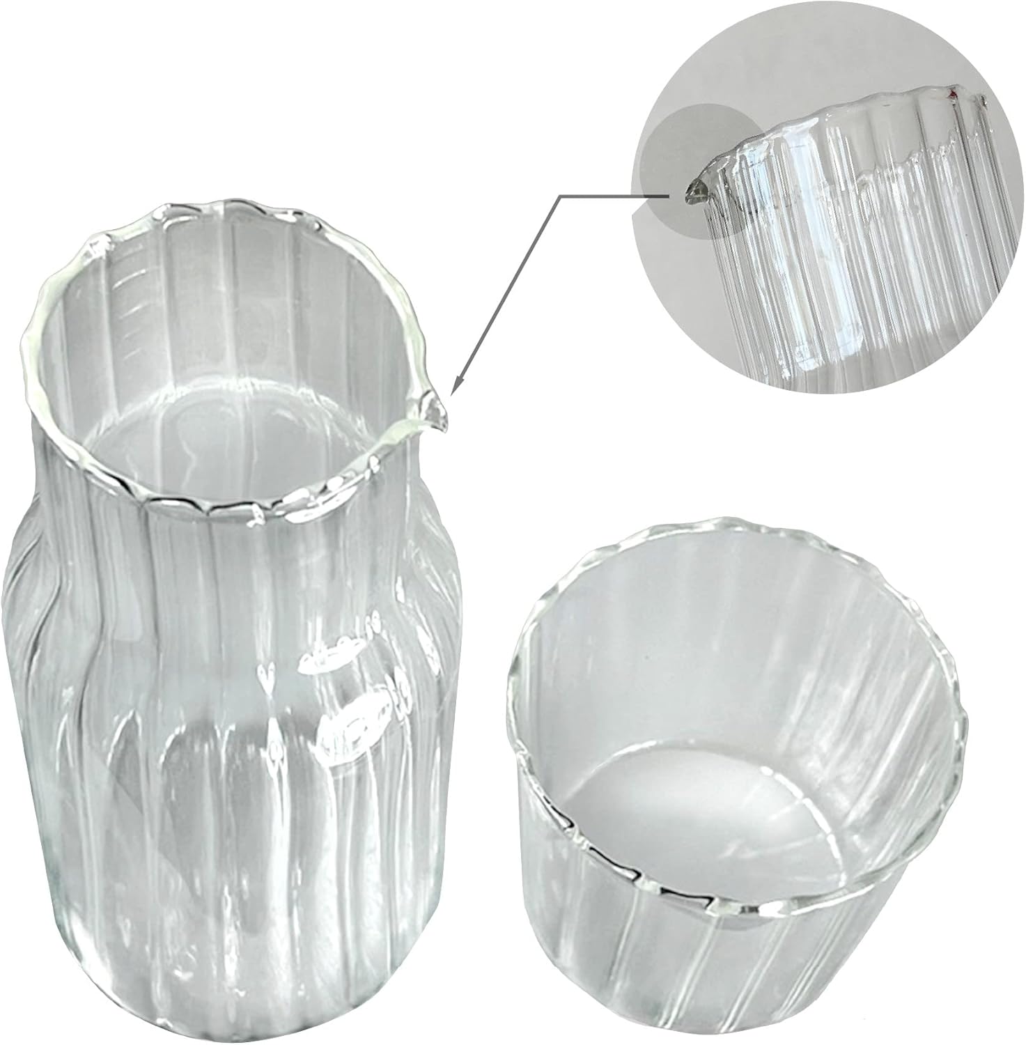 Lily's Home Vintage Style Bedside Night Water Carafe with Tumbler Glass, Use in Bedroom Bathroom, or Kitchen, Use Cup as Lid, Convenient and Stylish for Night Table, 16 Ounces - Image 4