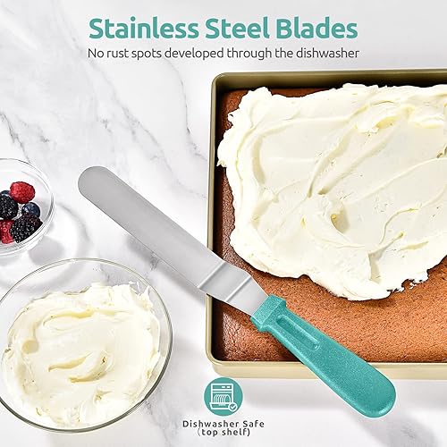 Miniatura 5 de U-Taste Juego de tazas y cucharas medidoras de acero inoxidable 188 y espátula de glaseado compensada de acero inoxidable 180 (Aqua Sky)