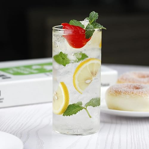 Miniatura 3 de LUXU Vasos para beber de 13 onzas, juego de 4 vasos altos finos, cristalería de bar elegante para agua, jugo, cerveza, bebidas y cócteles y bebidas