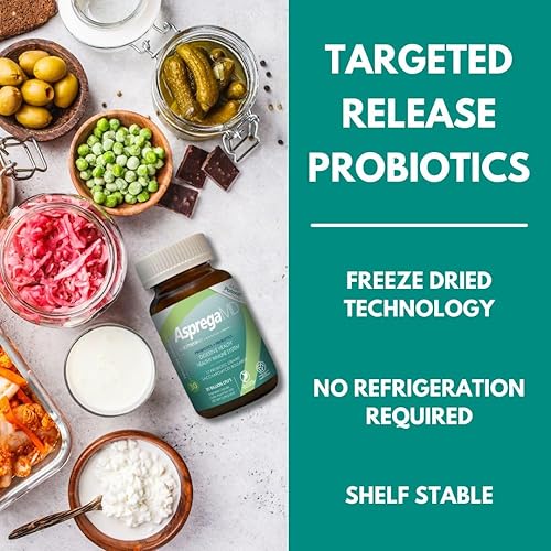 Miniatura 7 de Asprega 30CT - Suplemento probiótico + prebiótico  17 cepas, 35 mil millones de UFC  liberación retardada  Saccharomyces Boulardii  para hombres y