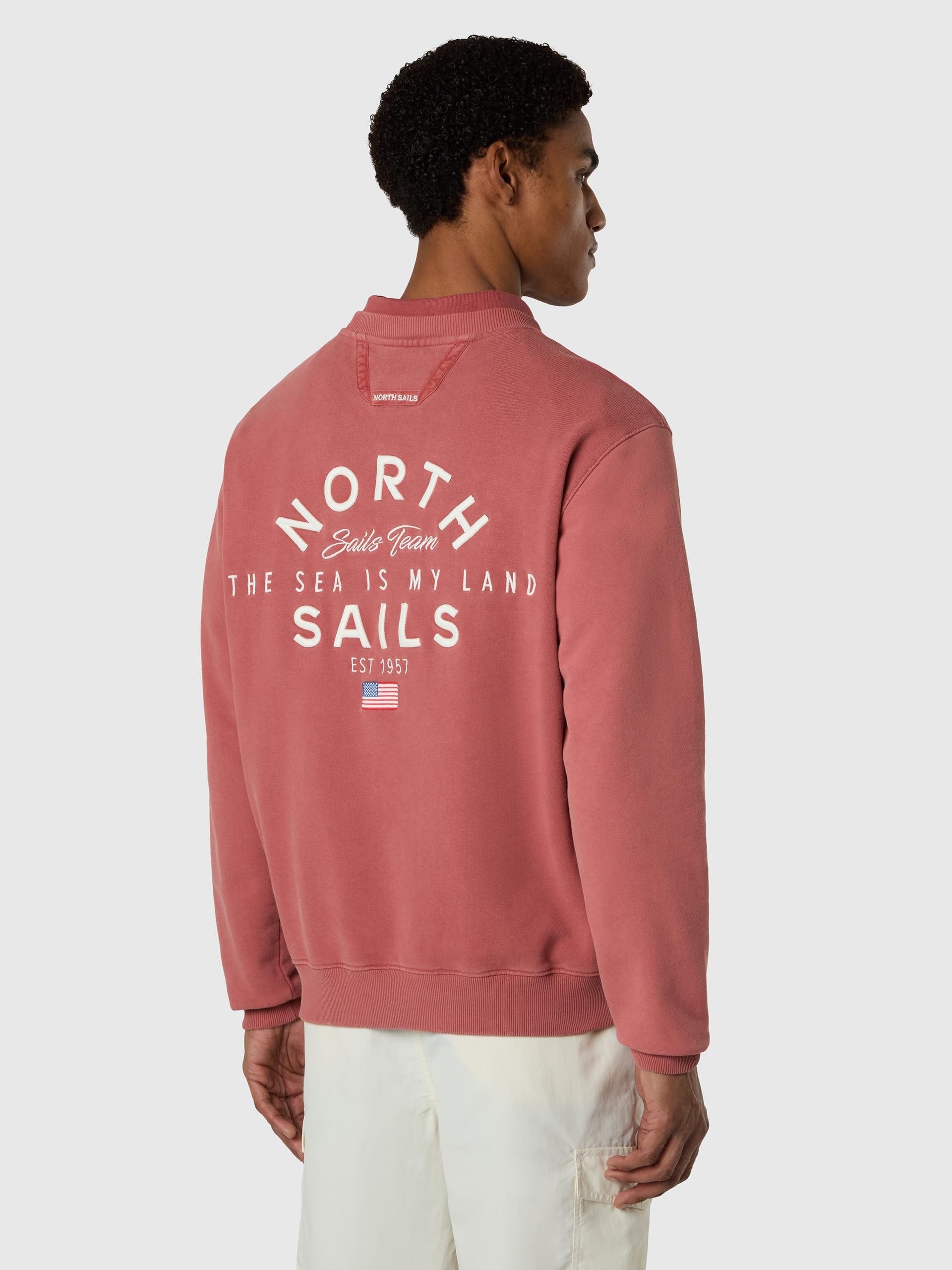 NORTH SAILS Felpa Uomo in Cotone Organico con Stampa Archive