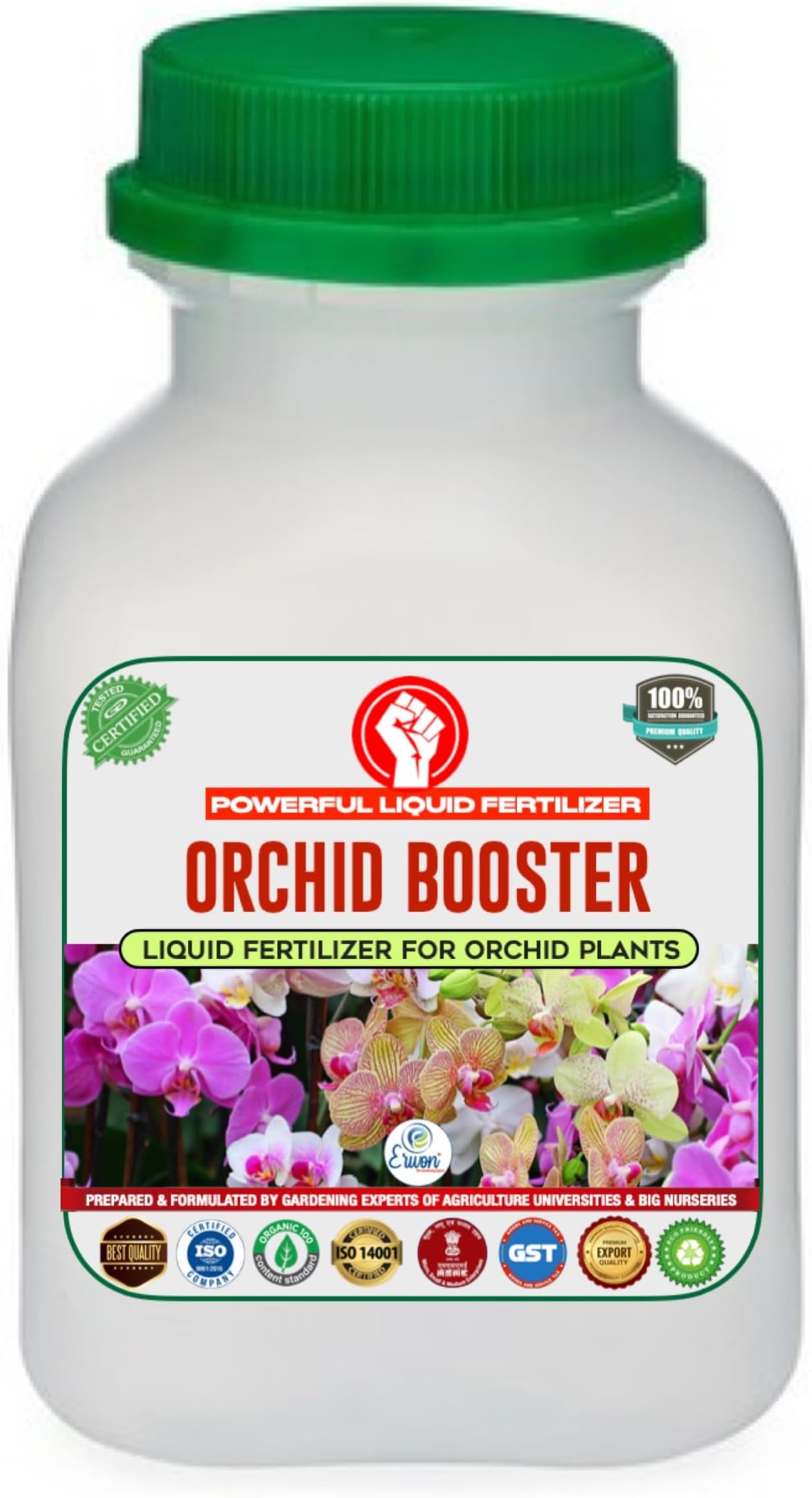 Erwon® Orchid Booster, Premium Essential Powerful Liquid Fertilizer for the Best Growth of Orchid Plants with Flowering Nutrients and Charged Micro-organism (250 ml)