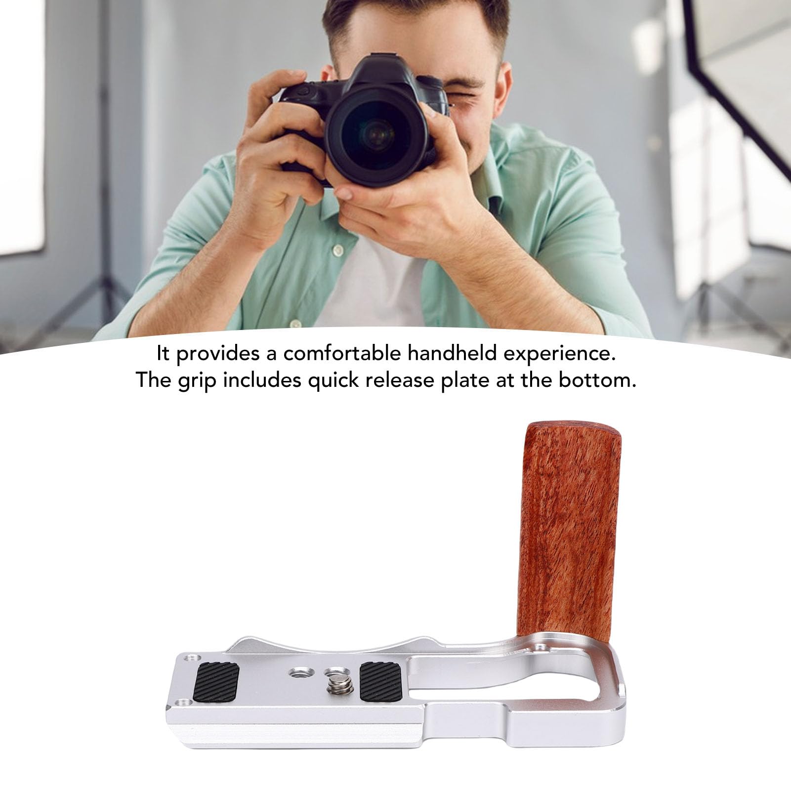 Cryfokt R50V Camera Hand Grip L Bracket with Arrow Storage Case Plate for