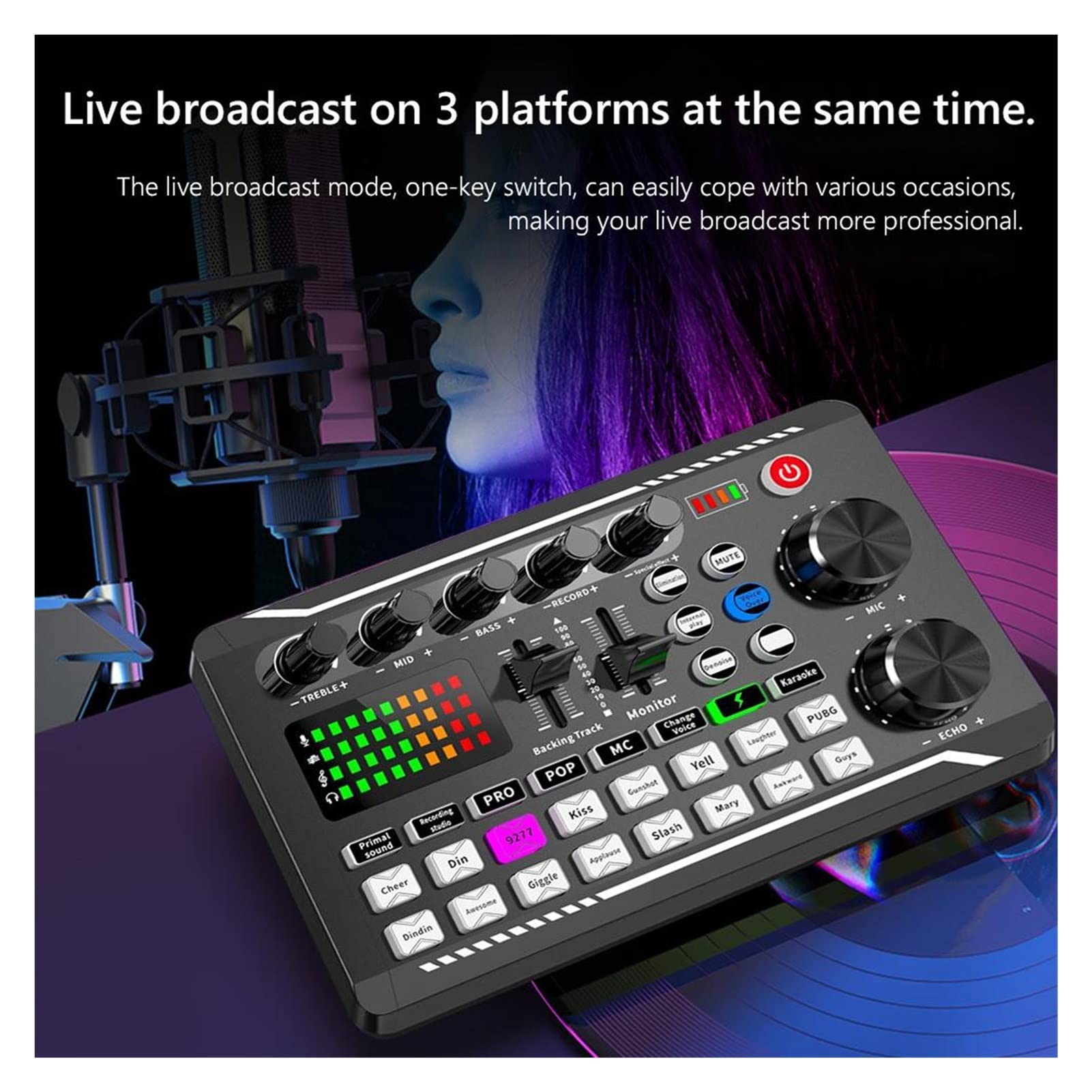 Sprzęt DJ na imprezę Bluetooth Dźwięk Mikser Mikser Studio Nagrywanie Telefon komputer na żywo mikser mikser PC PC Wzmacniacz konsoli miksolowej
