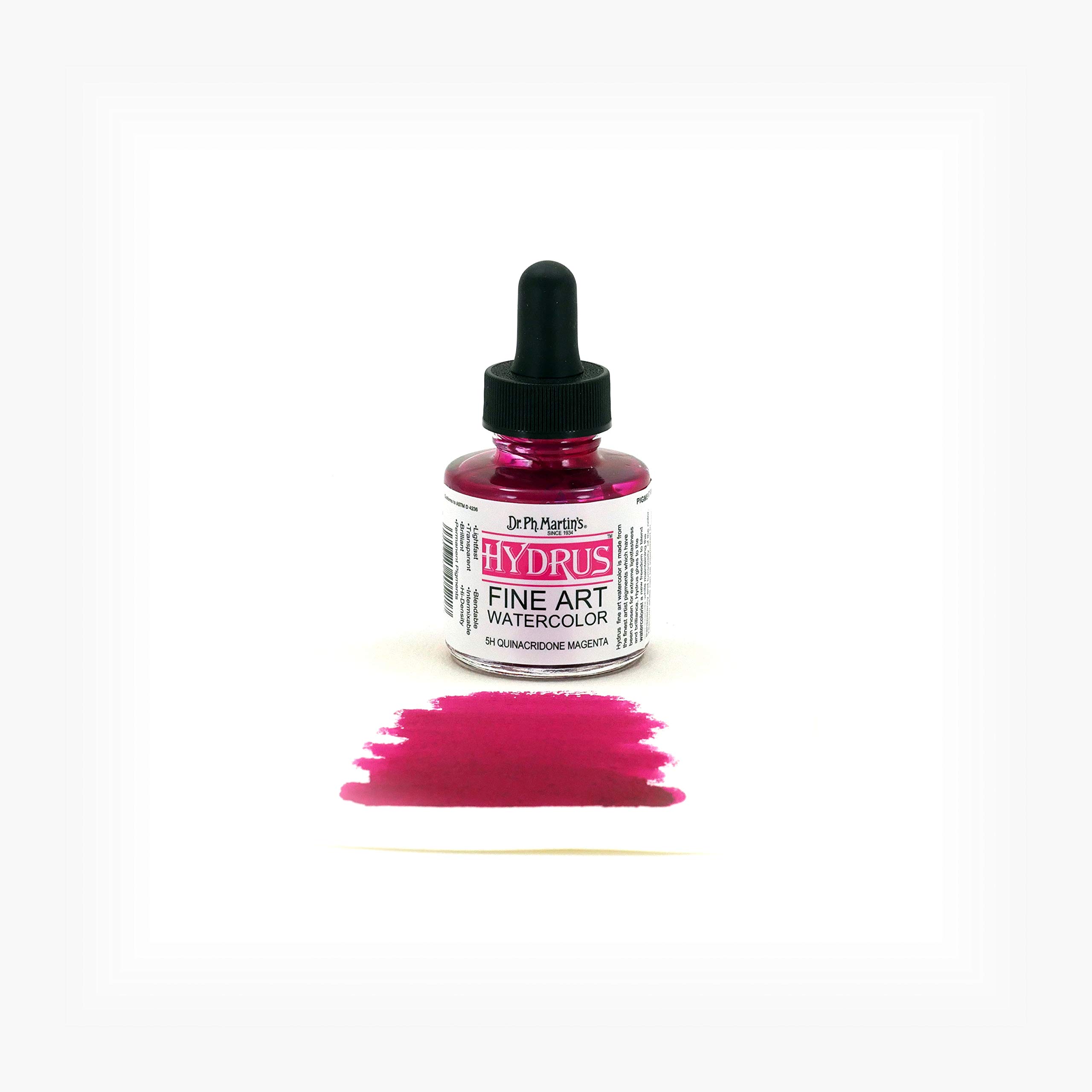 Dr. Ph. Martin's Hydrus Fine Art (5H) Watercolor Bottle, 1 Fl Oz (Pack of 1), Quinacridone Magenta - Image 2