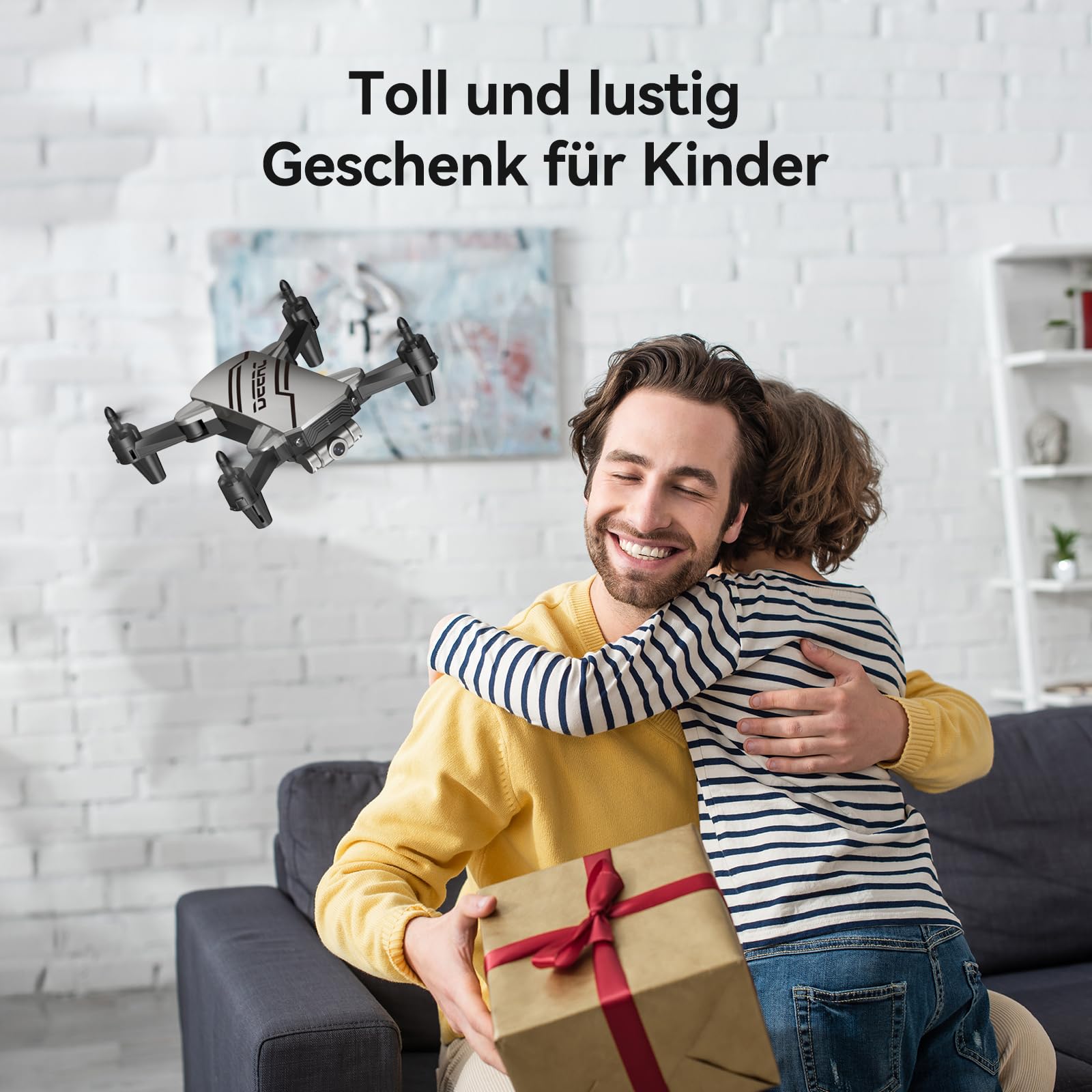 DEERC D20 Drohne mit Kamera HD 720P für Kinder,Faltbar RC Mini Quadcopter mit FPV WiFi Live Übertragung,2 Akku lange Flugzeit,Flugbahnflug,Höhenhaltung,One Key Start/Landen,Headless Modus für Anfänger