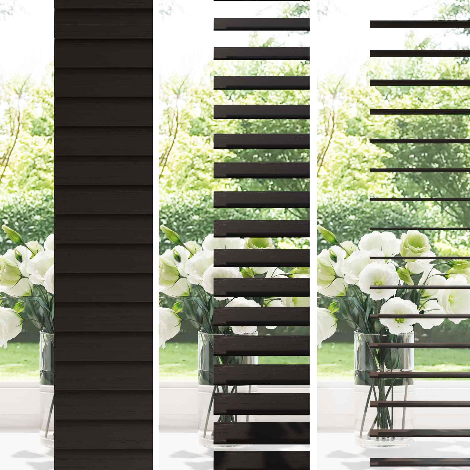 Tenda Veneziana Legno Paulownia Marrone Scuro 45 x 250 cm | Schermo per la privacy regolabile in legno naturale, adatto per soggiorno, camera da letto, studio e ufficio.