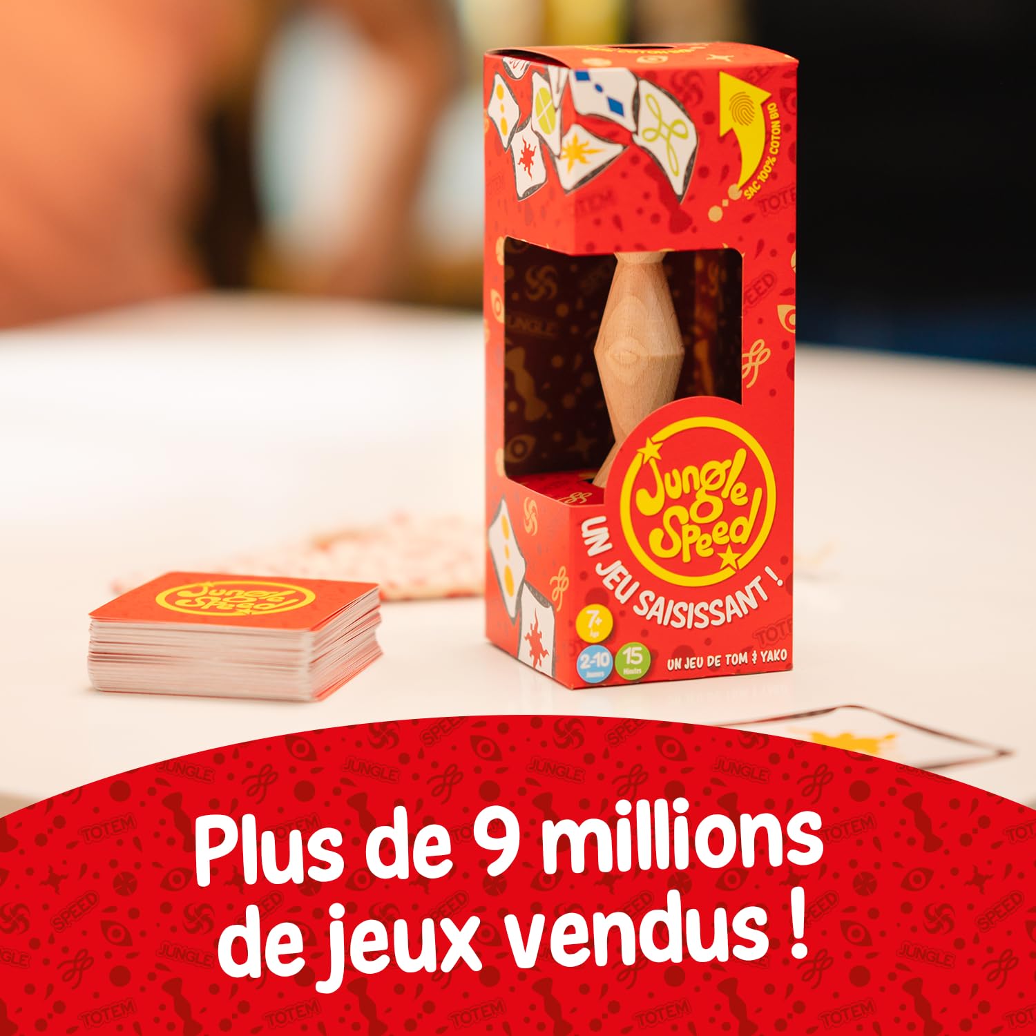 Asmodee Jungle Speed Classique Jeu de Rapidité Enfants 7 Ans 2-10 Joueurs Version Bois Eco-Responsable