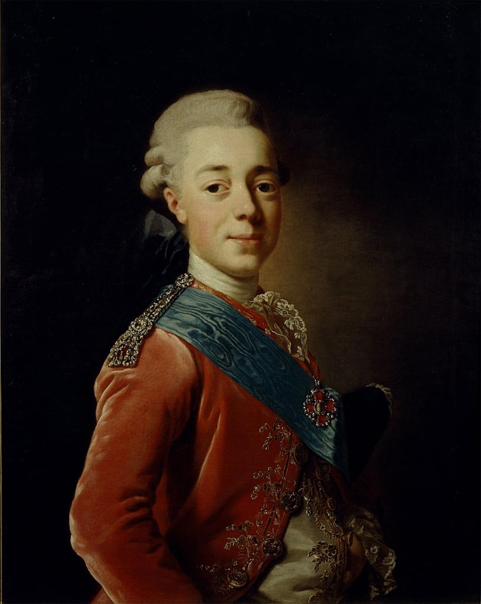 ARTXLXXBN Famous Painting Canvas Artwork Graffiti Print Portrait of Grand Pavel Petrovich by Alexander Roslin Portrait Canvas Image for Home Decor 60x90cm