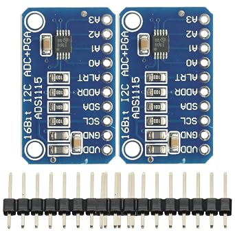 2PCS ADS1115 16 Bit IIC I2C Analog to Digital Converter Module Precision ADC Converter 4 Channel Development Board Programmable Gain Amplifier 2.0V to 5.5V for Arduino Raspberry Pi