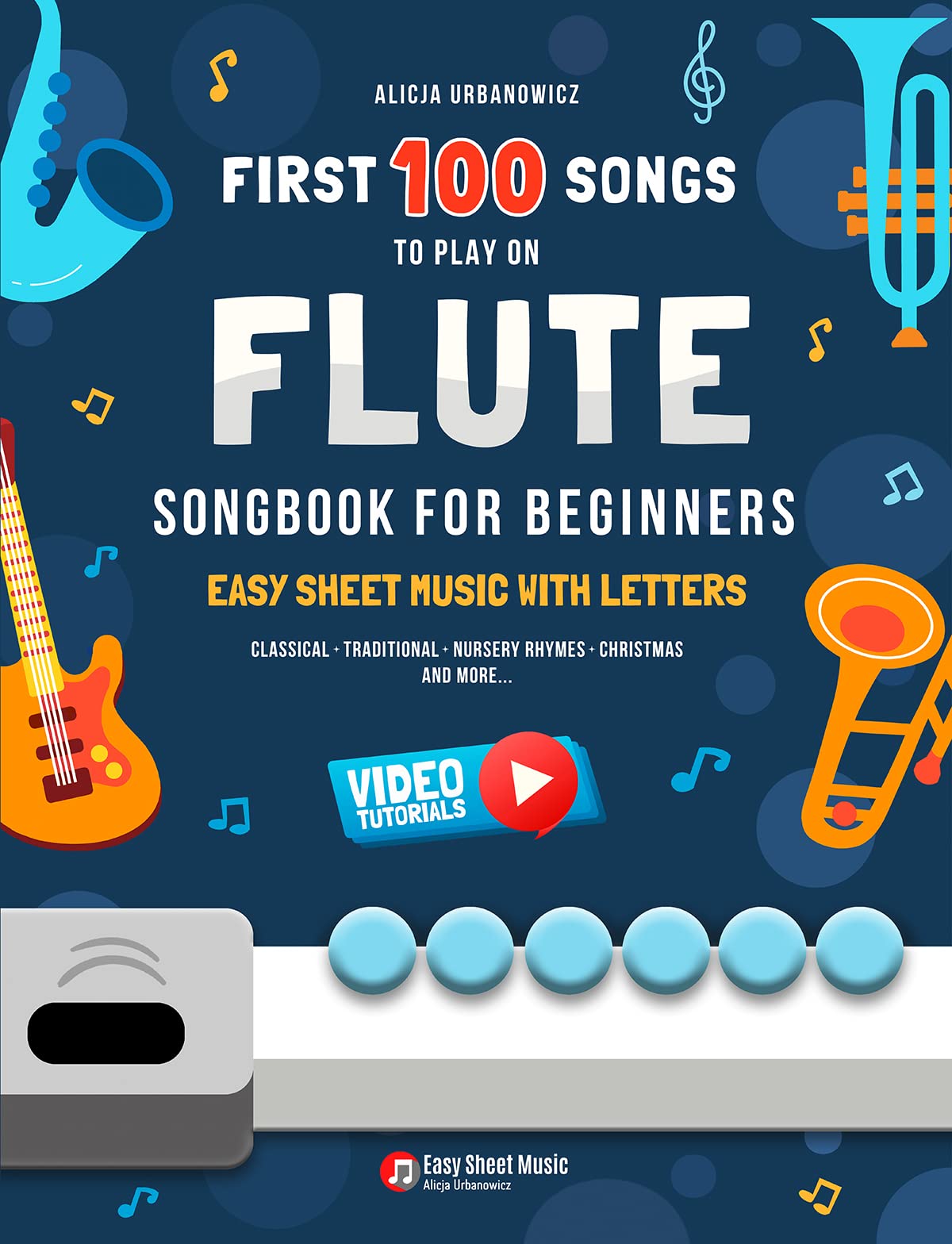 Partition flûte débutant avec nom note musique enfant adulte recueil facile 100 chansons