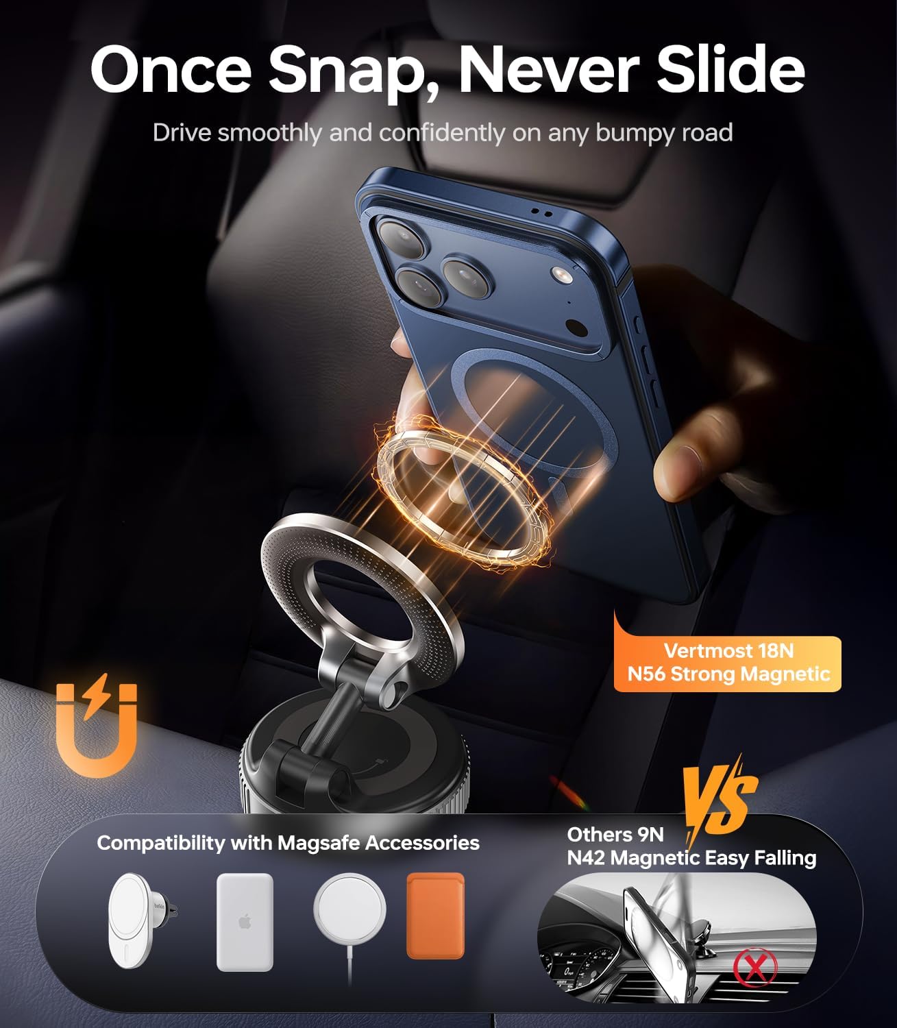 Magnetic for iPhone 17 Pro Max Case, [Metal Frame Grip] Fit for MagSafe [Military-Grade Protection] with Shockproof Anti-Lining Comfortable Cover for iPhone 17 Pro Max Phone Case, Blue