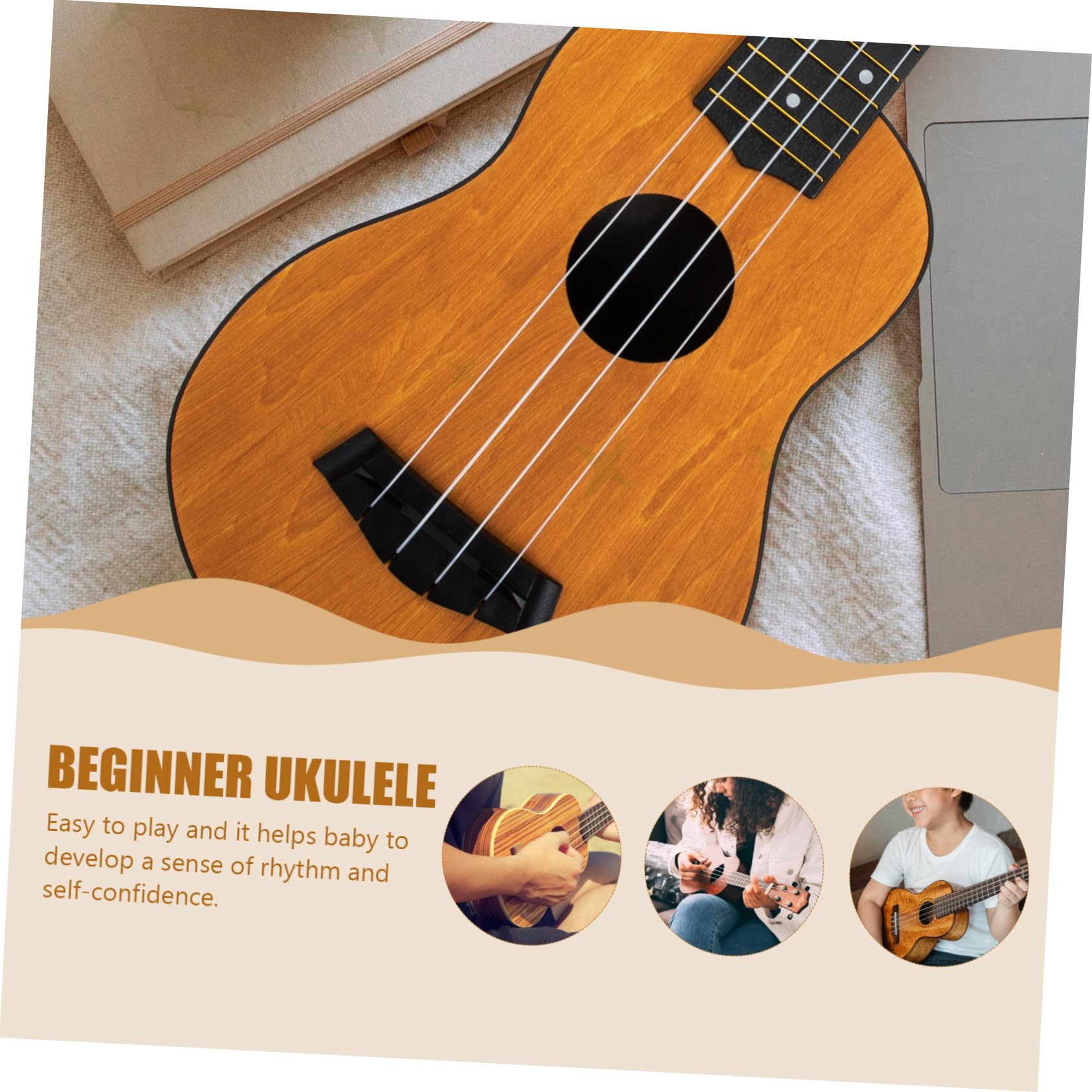 HANABASS Holz Ukulele für Anfänger Kinderinstrument Ukulelen für Anfänger Kleinkindgitarre
