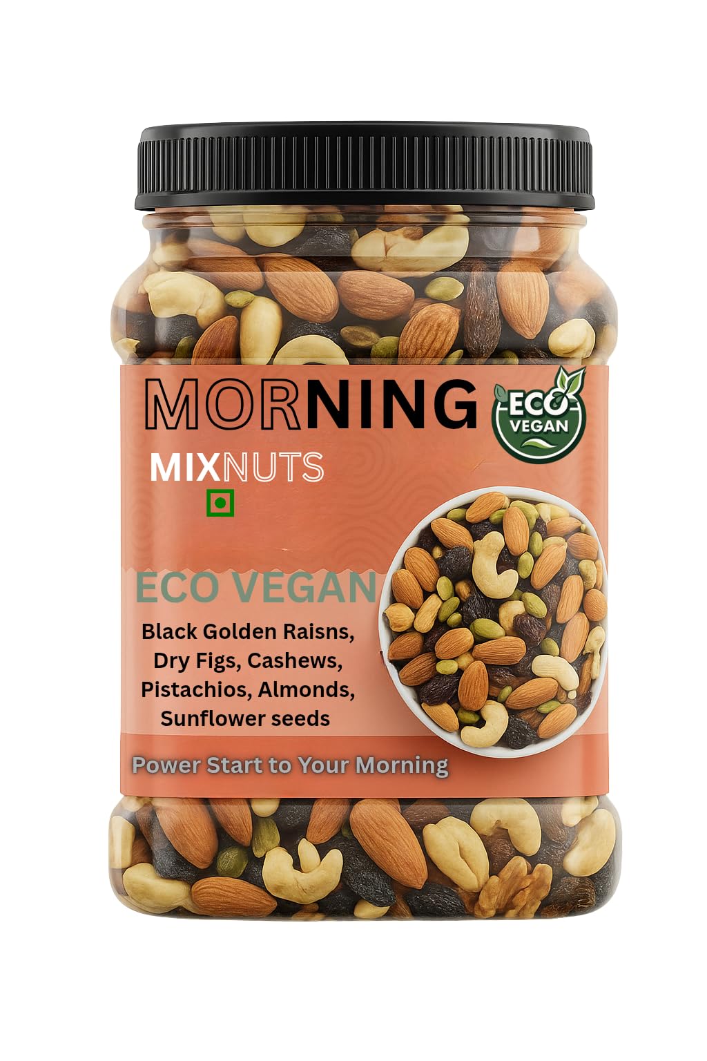 Eco Vegan mix nuts Dry fruits, morning snack, Snack Boost – Packed with Plant Power, 500g-image-8