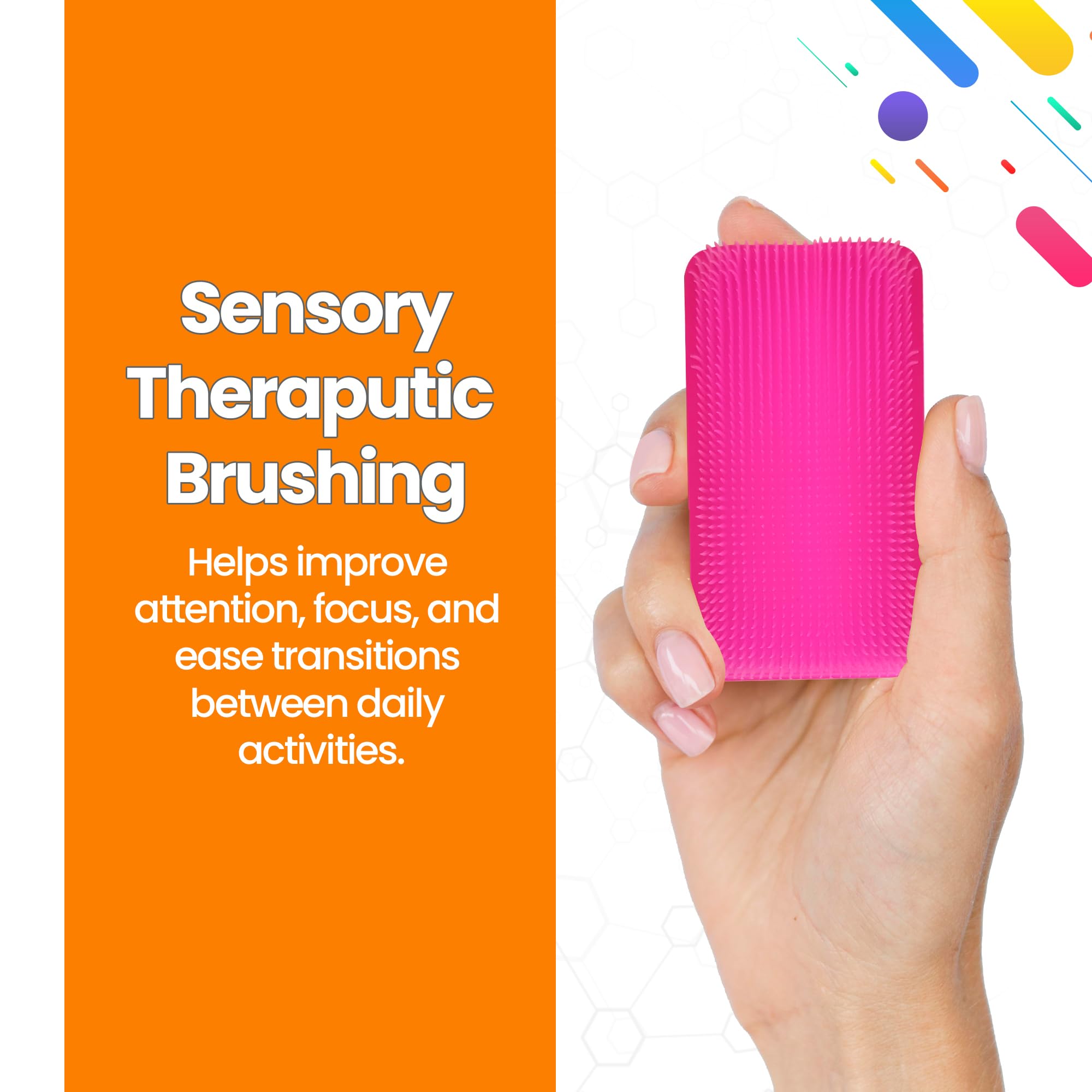 Wilbarger Method Therapy Sensory Brush Colored Pack 6 Therapressure Brush — Amazon image 7