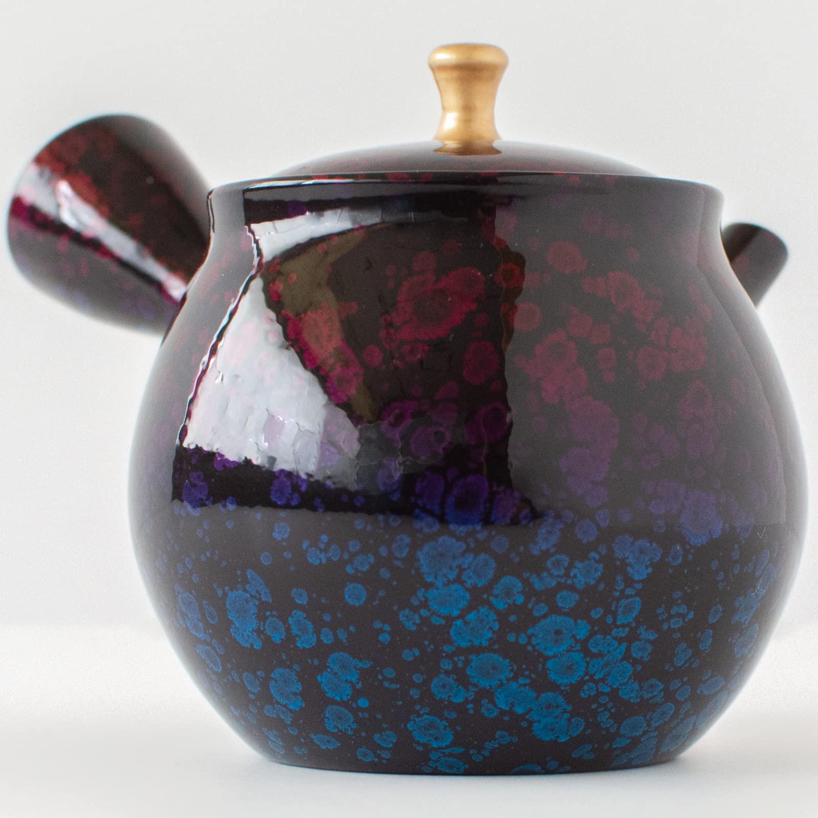 Tokoname Ware 268442 Showryu Kiln Teapot, Showa Red and Blue
