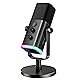FIFINE XLR/USB Dynamic Microphone for Podcast Recording, PC Computer Gaming Streaming Mic with RGB Light, Mute Button, Headphones Jack, Desktop Stand, Vocal Mic for Singing YouTube-AmpliGame AM8 Product Image 1