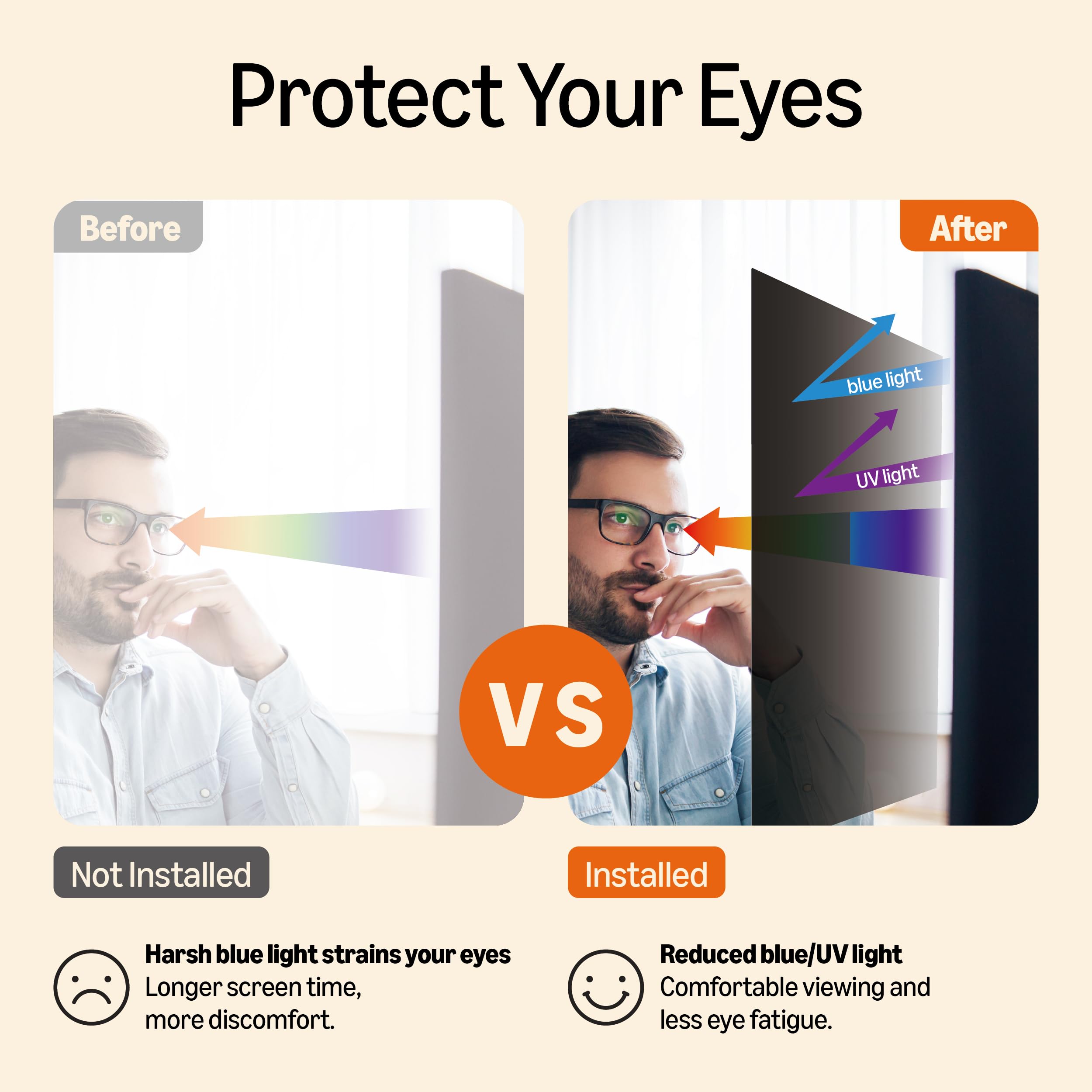 Amazon Basics Filtre de confidentialité pour Écran large de 24" (60.9 cm) (16:9)