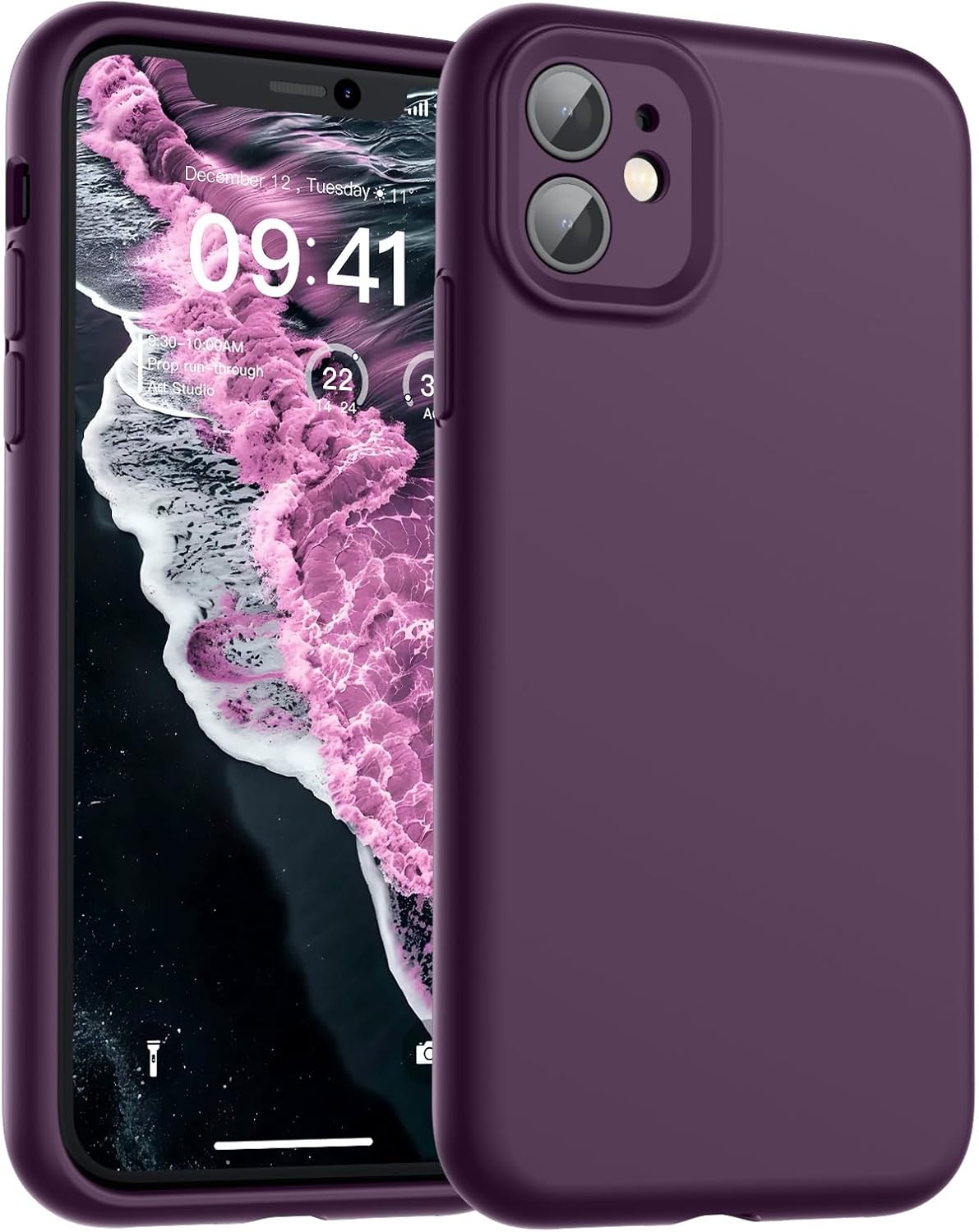  Designed for iPhone 11 Case,Premium Liquid Silicone with [Soft Anti-Scratch Microfiber Lining][Upgraded Camera Protection] Slim Shockproof Protective Phone Case for Men Women Girls,Dark Purple