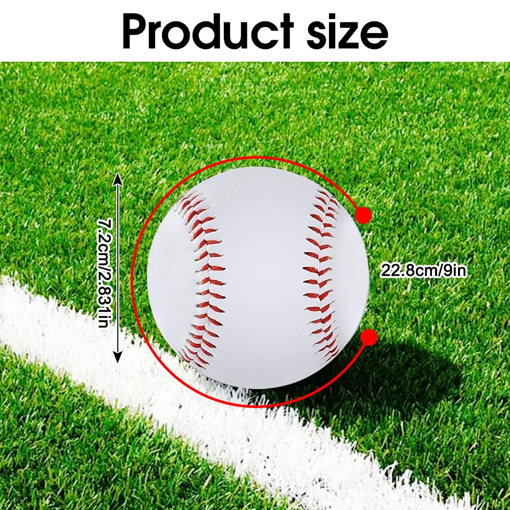 Pelotas De Béisbol 9 Pulgadas PU Cosido a Mano Espuma Suave Softball para Competiciones