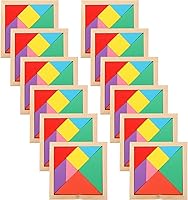 Vista 7 de Meooeck Paquete de 12 rompecabezas de madera Tangrams con forma de F, bloques de lógica cerebral para juegos, regalos educativos para adultos