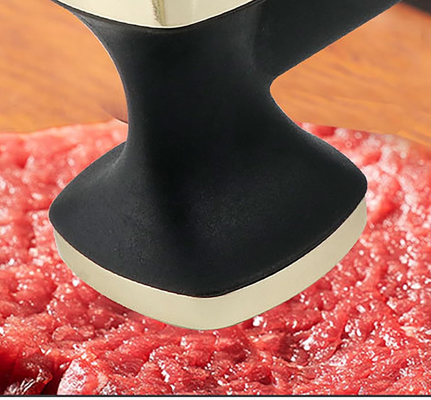 Meat Beat Hammer, 9.7 Inch Gold and Black Zinec Alloy Ground Meat Hammer for Kitchen (gold)