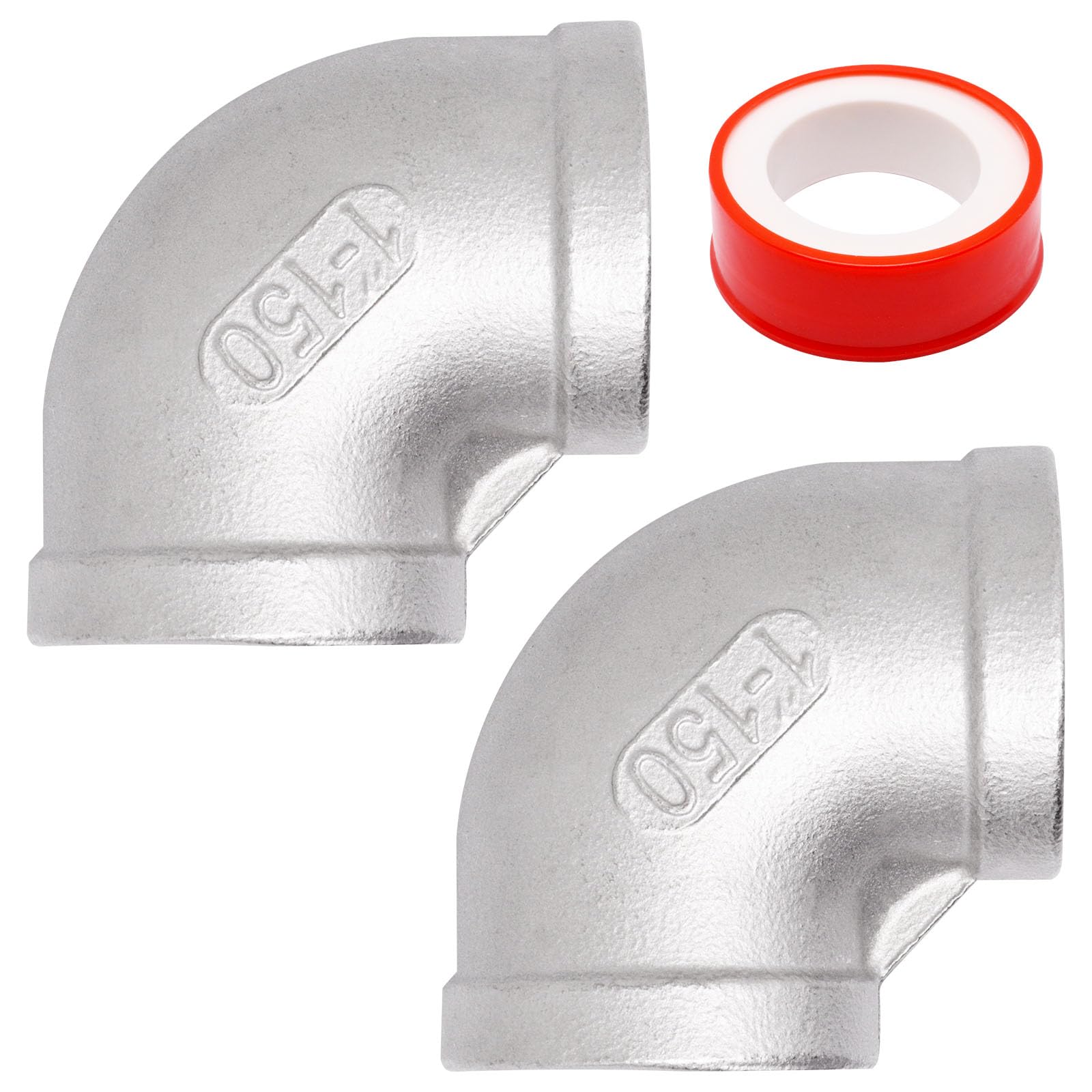BENLIUDH 1 Inch 90 Degree Elbow Fittings, 304 Stainless Steel Female 1" to 1" NPT Pipe Fitting (2 Pack)