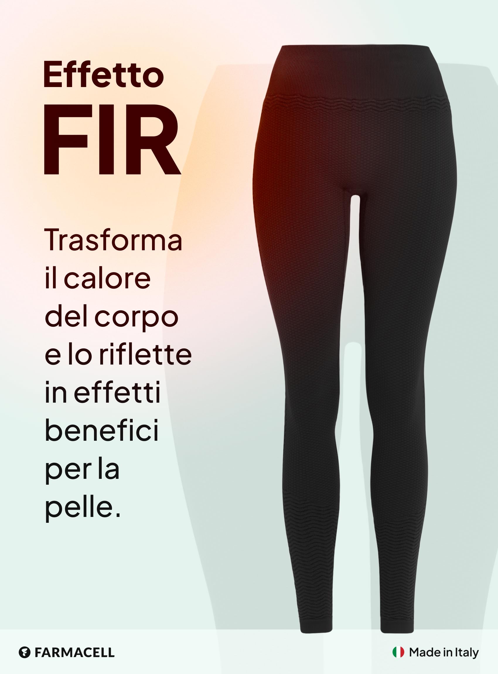 FarmaCell Leggings Anticellulite Donna Massaggiante con Effetto Fir, Made in Italy, 1109