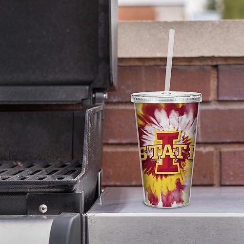 Miniatura 14 de Rico Industries NCAA Sports Team - Vaso transparente de 16 onzas con pajilla, vaso de viaje del color del equipo para fanáticos de los deportes