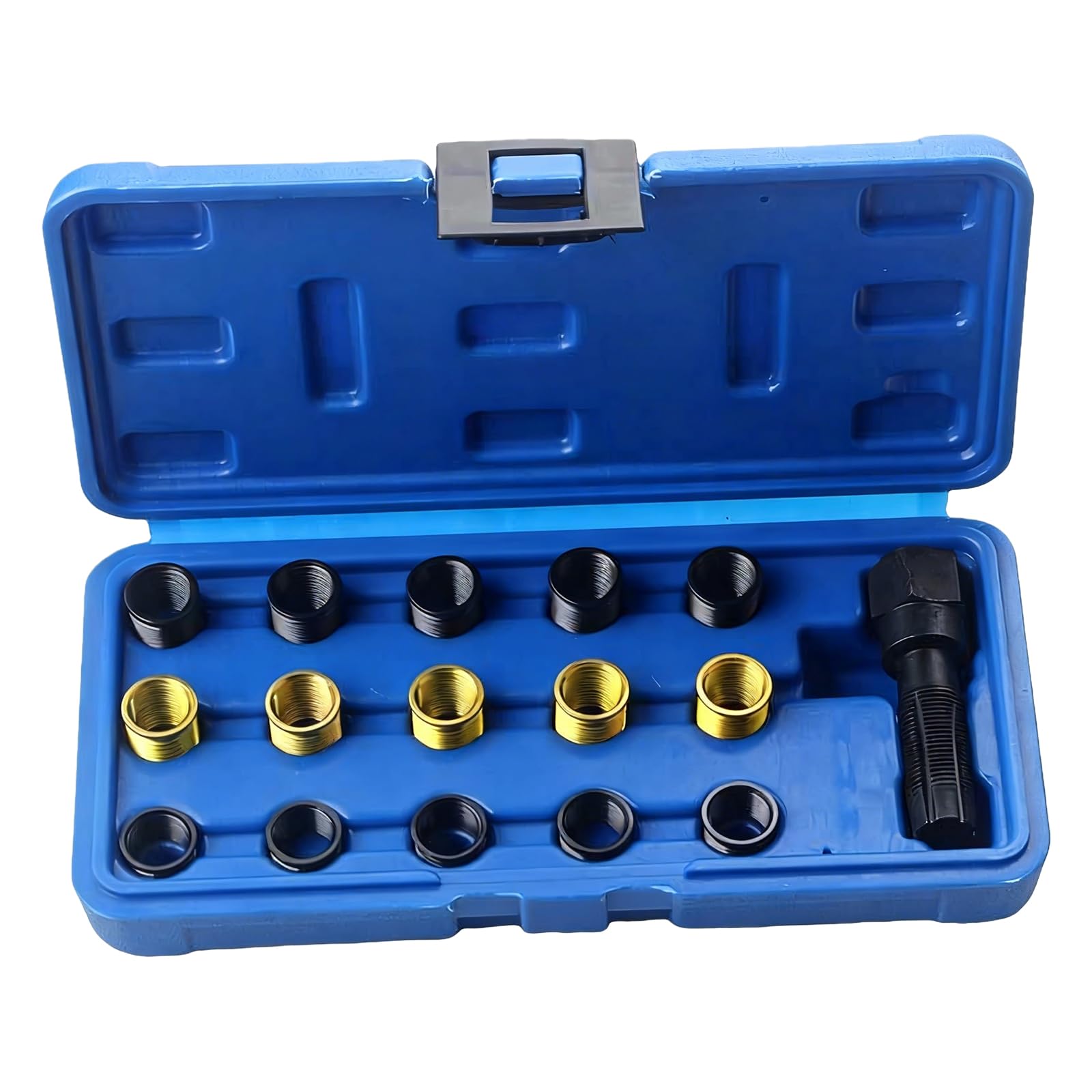 BAIFULAI Set di riparazione per filettature delle candele di accensione, 16 pezzi, M14 X 1,25, Kit di riparazione per filettature delle candele di accensione, Set di riparazione per filettature