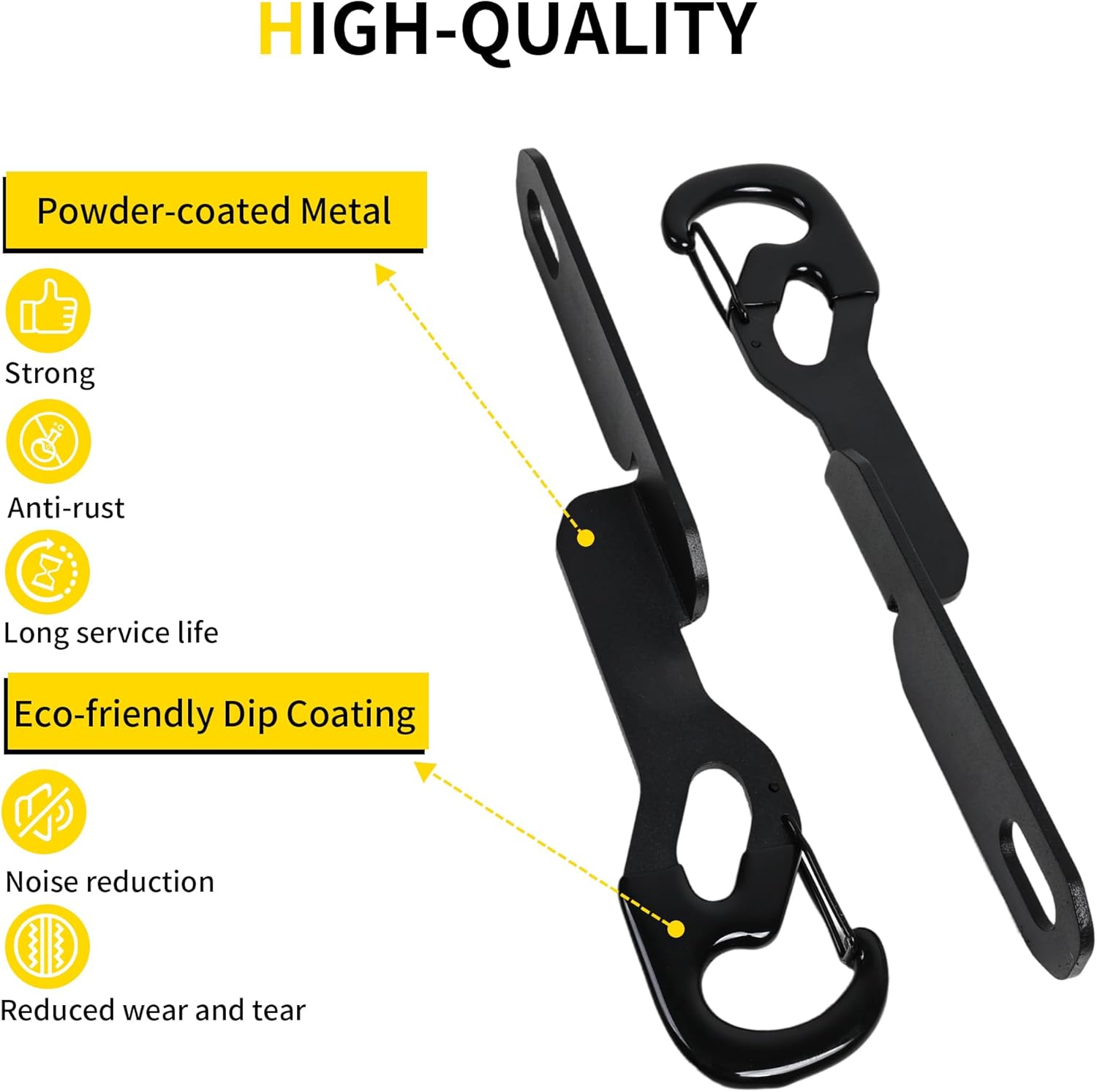 7" UTV RZR Door Latch Extender Compatible with Polaris RZR 200/900/1000/Turbo, Easy Cool UTV Door Latches Vent Extender for Can-Am X3 Max/Defender HD8 Doors Latch Extension, 1 Pair Black