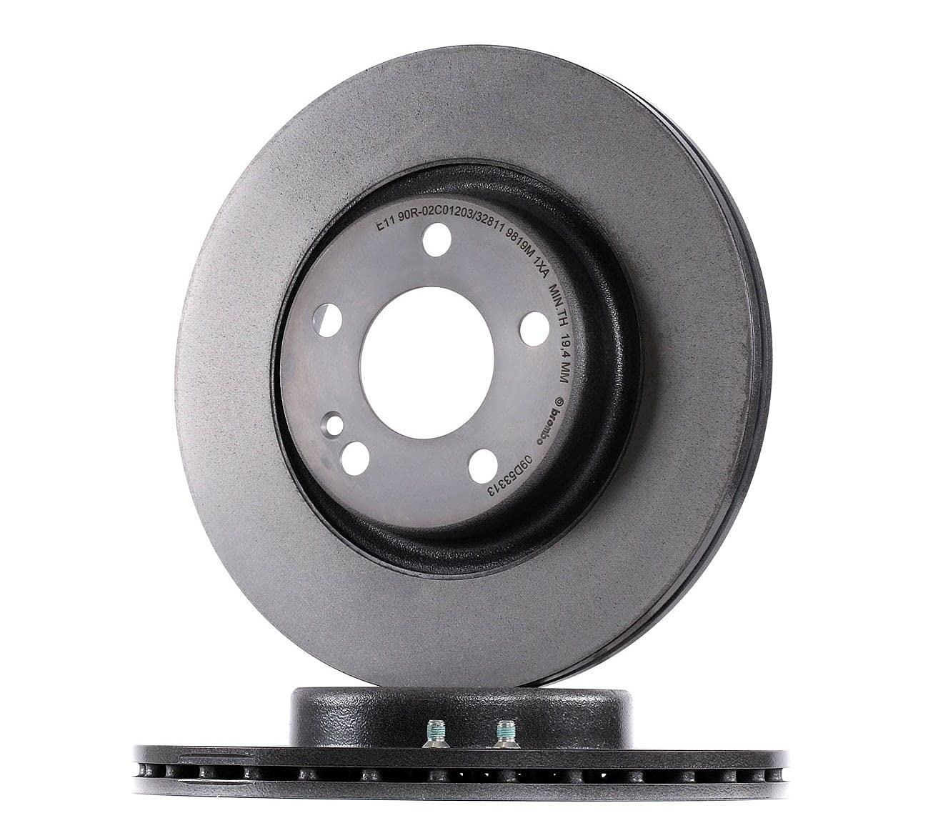 2x BREMBO Disco freno Posteriore Ø300mm Altezza: 49mm Spessore: 22mm ventilazione interna disco del freno a due pezzi Tazza del disco del freno in acciaio 09.D533.13 Compatibilità con MERCEDES-BENZ