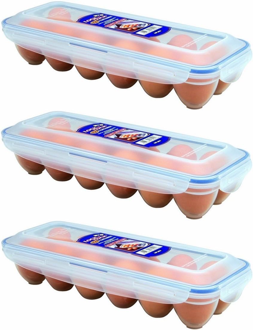 (Pack of 3) Lock & Lock Eggs Dispenser, Holder for 12 Eggs, HPL955
