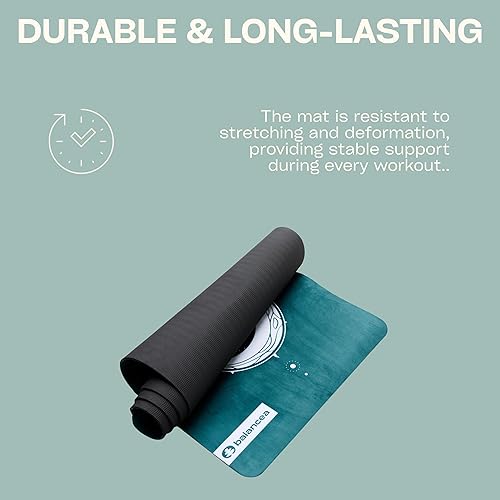 Miniatura 8 de Tapete de yoga de 0.197 in antideslizante de gamuza y elastómero termoplástico, tapete de fitness y ejercicio ecológico para gimnasio en casa,