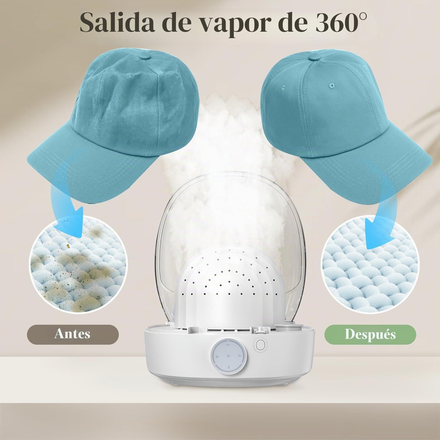 Máquina Automática para Planchar y Secar Gorras, Restaura la Forma Natural del Sombrero con Vapor y Viento Frío y Caliente