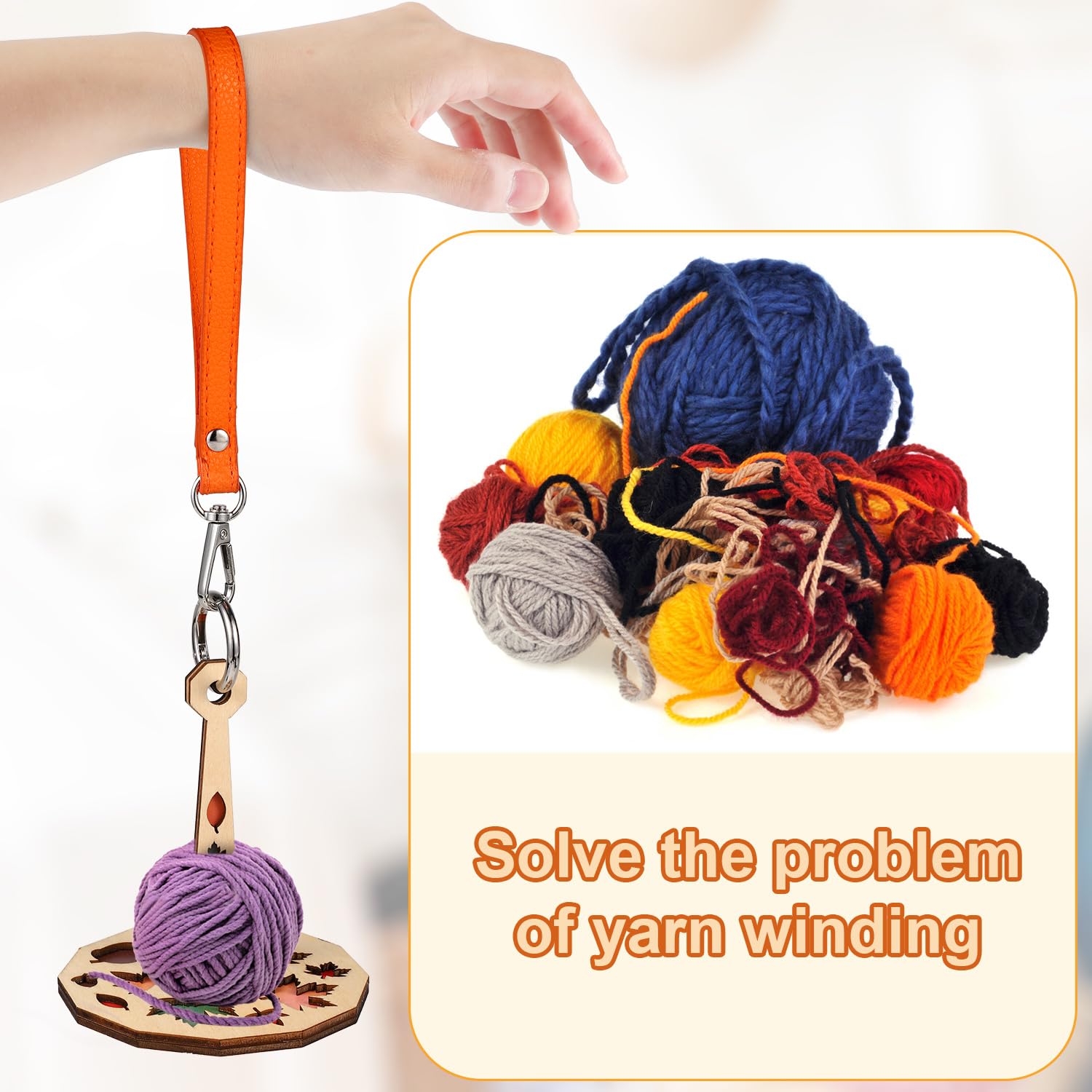 Porte-fils De Poignet Pour Tricot/crochet - Rotatif 360°, Avec Marqueurs Et Sac De Rangement