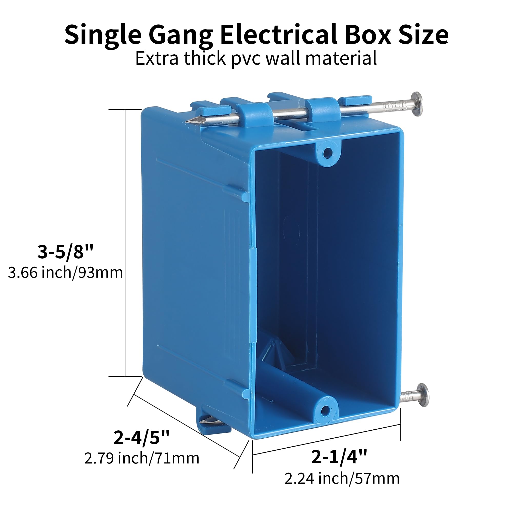 10 Pack Electrical Outlet Boxes - 1 Gang PVC Box -4