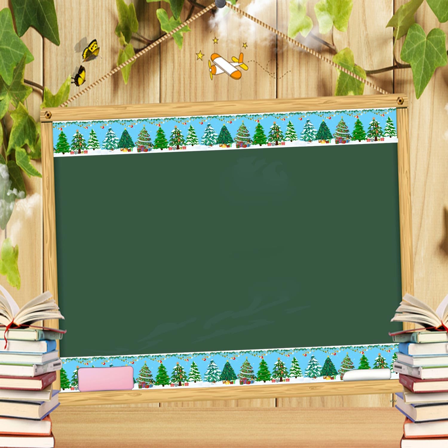 Weihnachtsbaum Pinnwand-Bordüre – 11 M Lang, Bunt, Selbstklebend, Für Klassenzimmer & Partydekoration