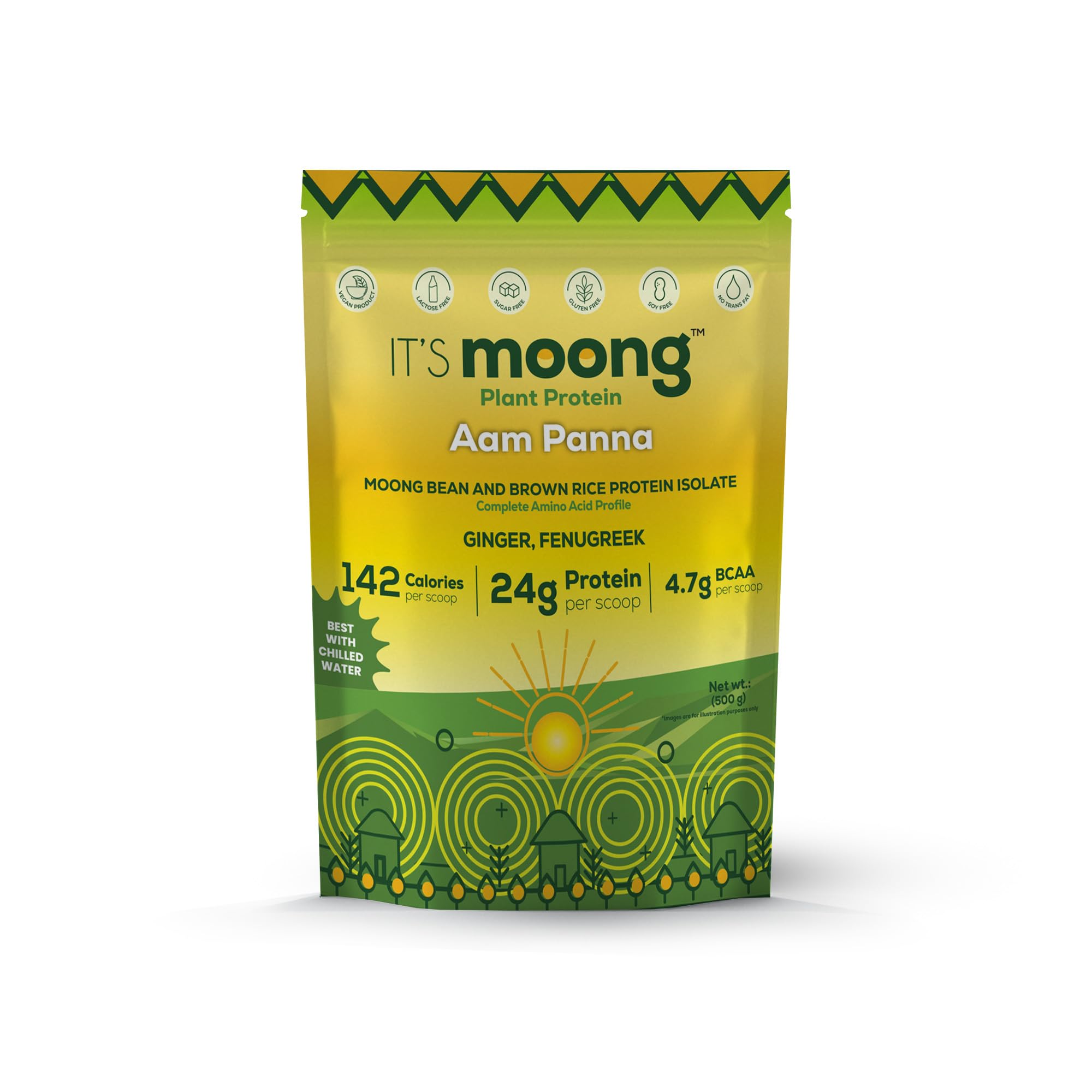 It’s Moong Sprouted Mung Bean Plant Protein Powder for Men & Women | 24g per Serve | 4.7g BCAA | Aam Panna (Raw Mango) Flavour | 500g | SproAct™ Activated Protein | Easy on the Gut, Easy Digestibility | All Essential Amino Acids | Clean Plant Protein-picture-11