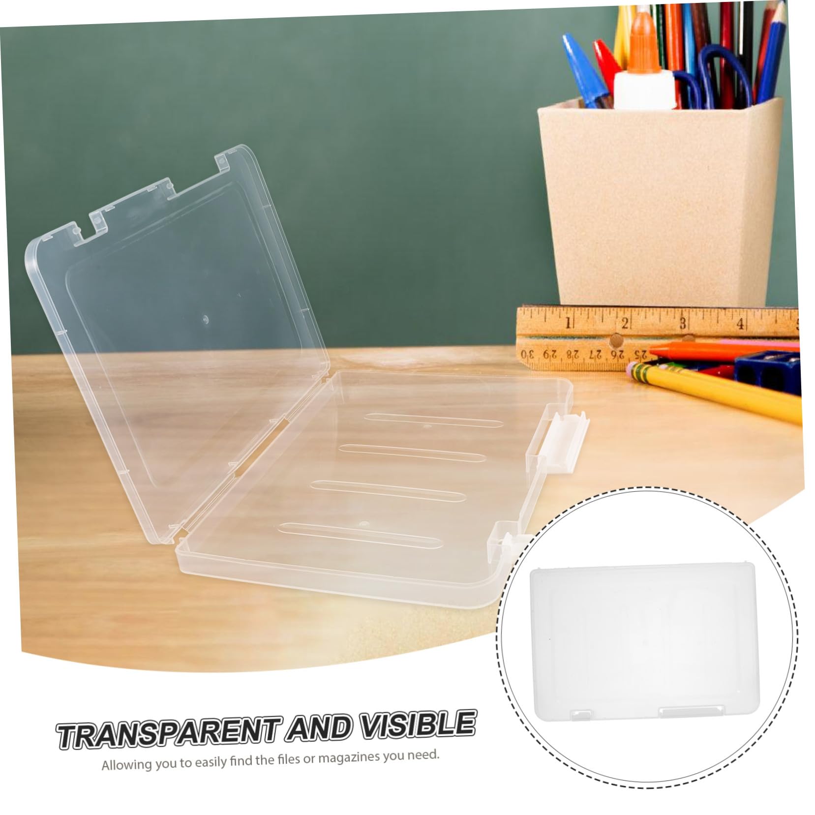 Toyvian Caja de Archivo A4 Portátil de Plástico Color Blanco, 4 Unidades