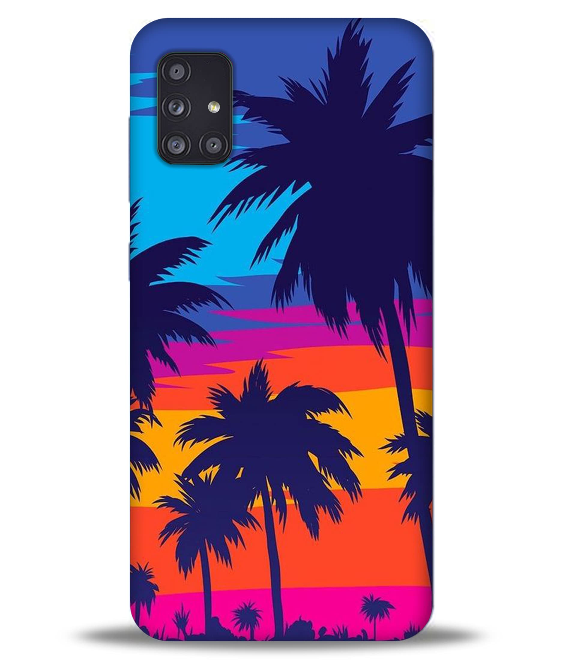 Silence Printed Coconut Trees Nightmare Print Designer Mobile Phone Case Cover for Samsung Galaxy A71 -Protective Smartphone Cover