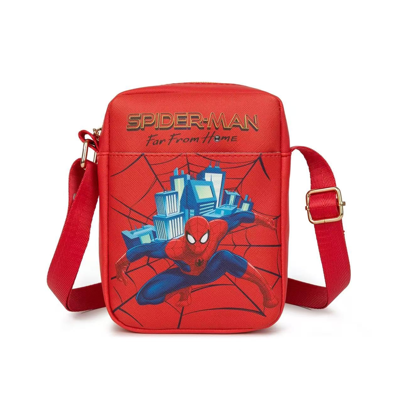 cute Spider-themed mini crossbody bag, also a shoulder bag, features a cartoon pattern design.