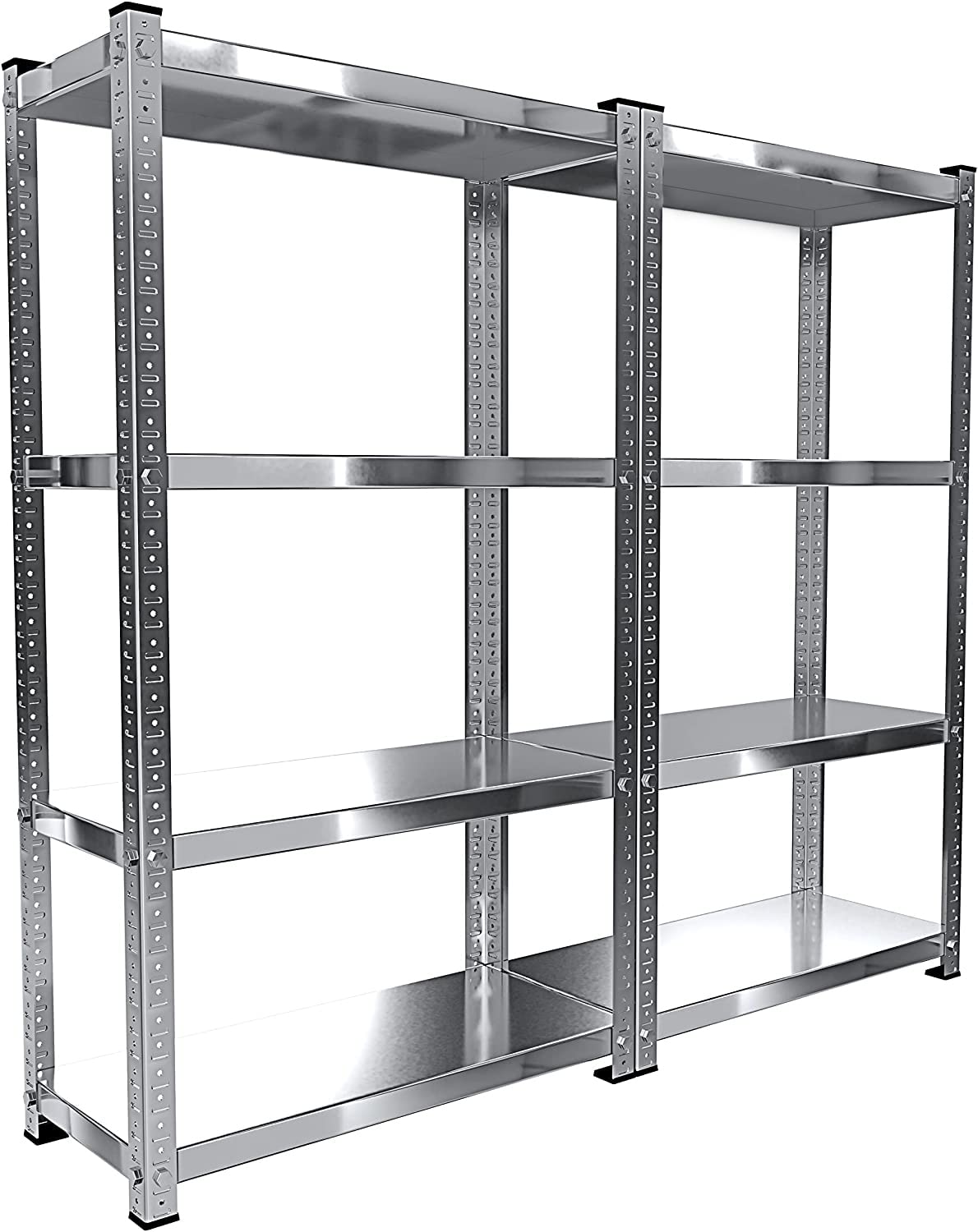 Arreditaly 2 Scaffali In Metallo Scaffale Alta Portata Con 4 Ripiani Regolabili Ideale Per Garage Officina Cantina Capannone Magazzino Design Modulare 150 x 75 x 30 cm (2)