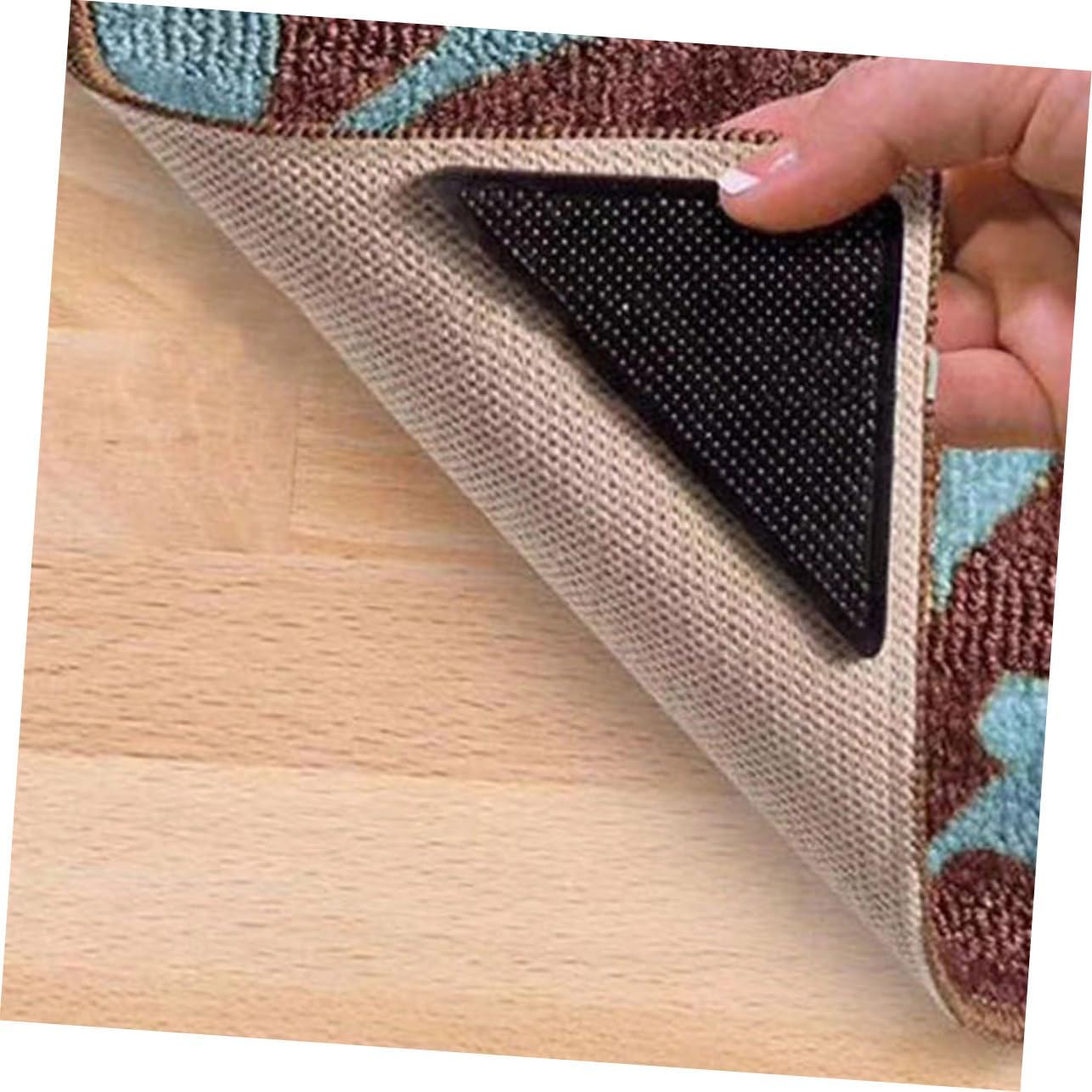 20pcs Curling Carpet Fixing Stickers Pu Non- Rug Pads for Hardwood Floors Easy Installation for Area Rugs