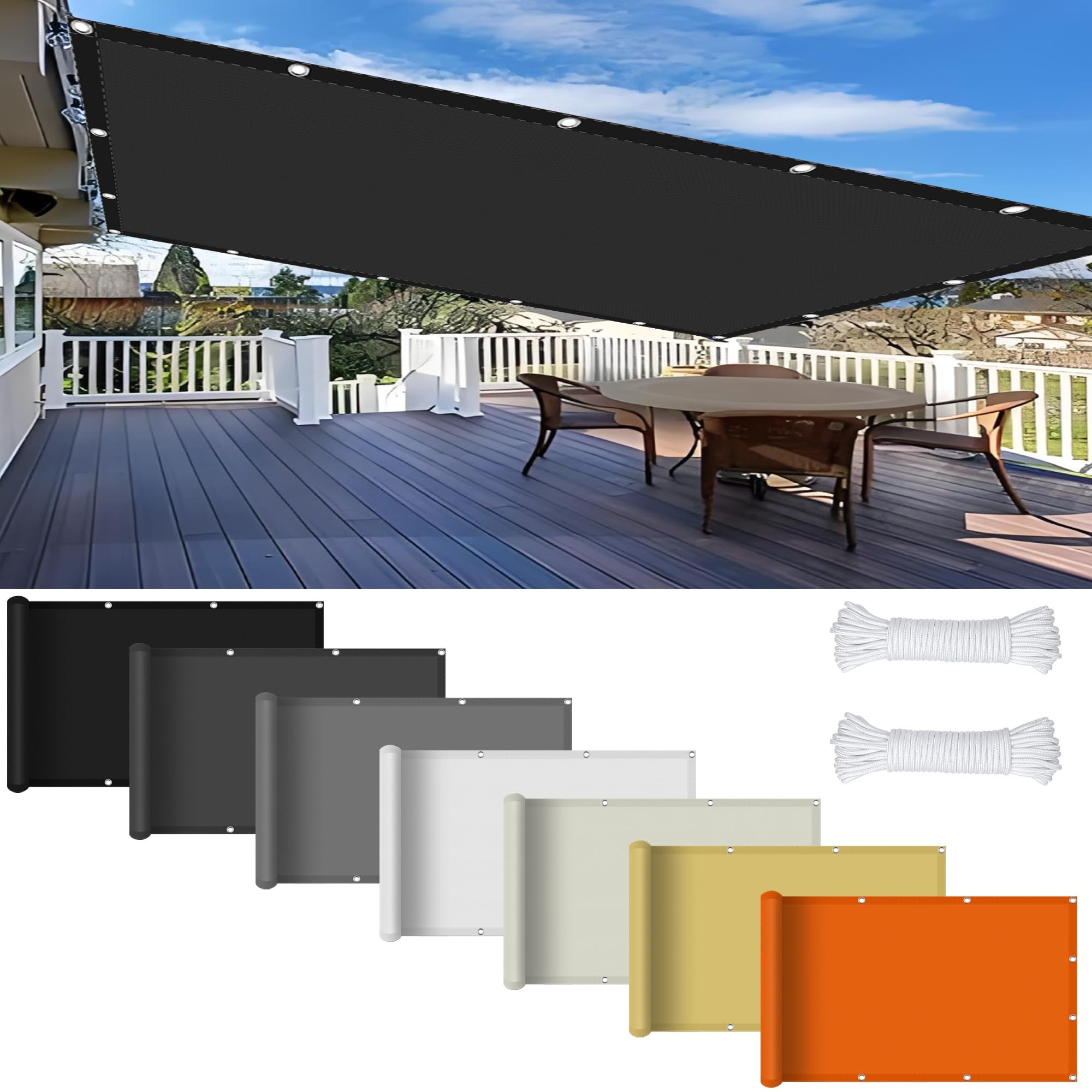 Protégez votre terrasse du soleil : filet d'ombrage pergola 1.8x5m noir