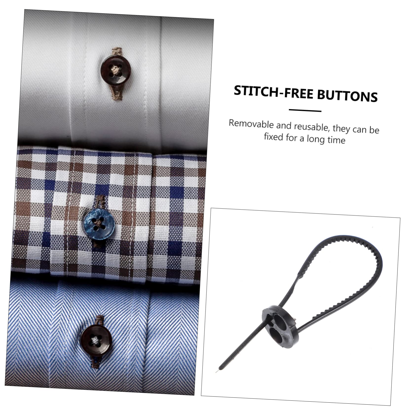 NUOBESTY 90piezas Botones Decorativos De Plástico Sin Costura De Botones De Sujeción Fáciles De Usar Para Reparaciones De Ropa y Manualidades