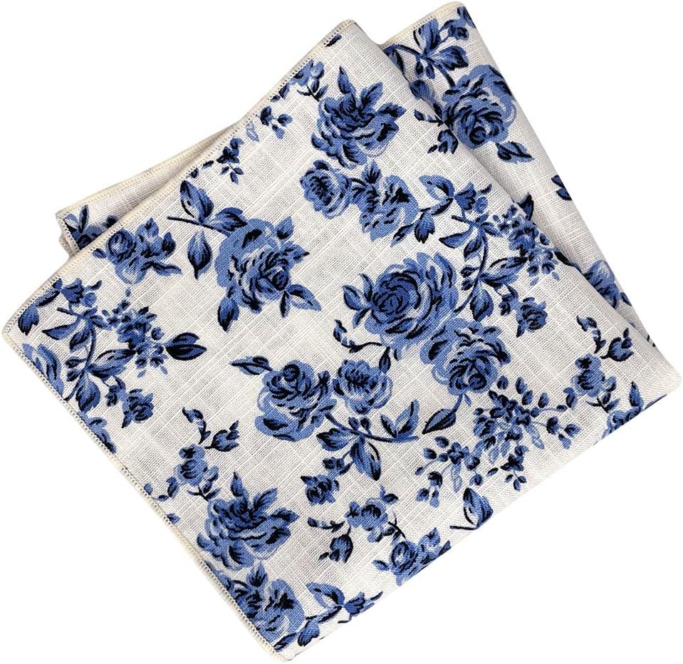 Kebocis Men's Floral Pocket Square Handkerchief for Men