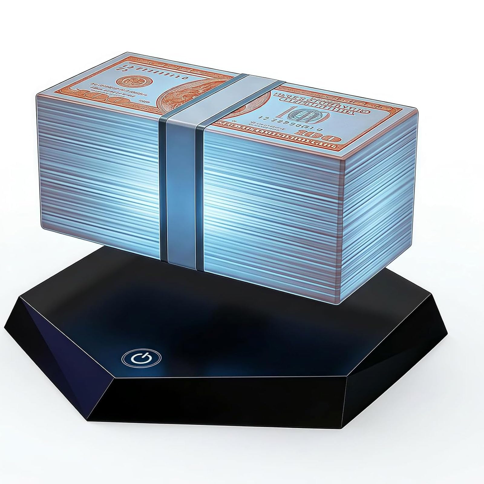Lampada galleggiante per banconote, rotazione a 360°, lampada a levitazione magnetica con luce ambientale a LED per ufficio, camera da letto e giocatori, display unico per contanti per la decorazione
