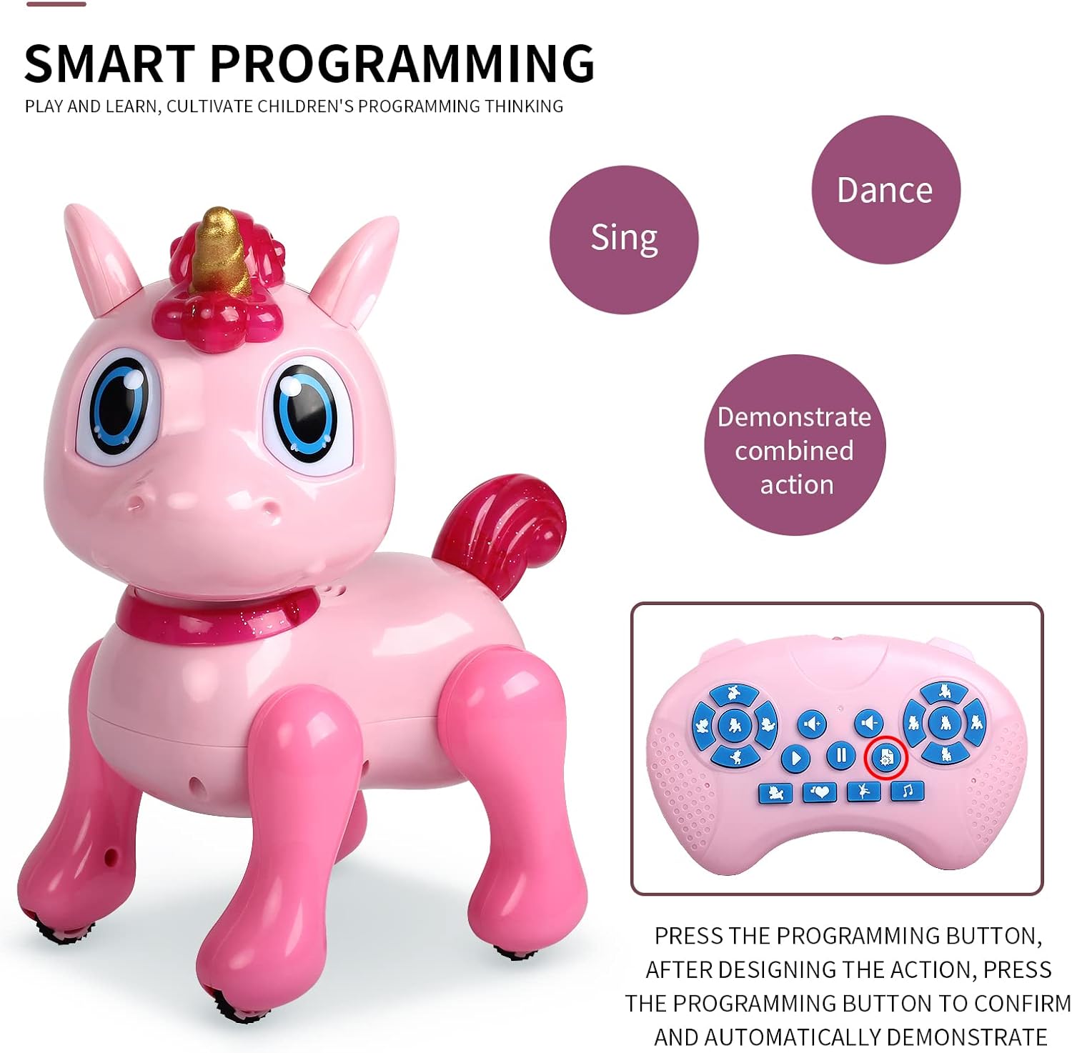 HiTech Remote Control Robot Unicorn Toys for Kids Aged 4 5 6 7 8 9 10